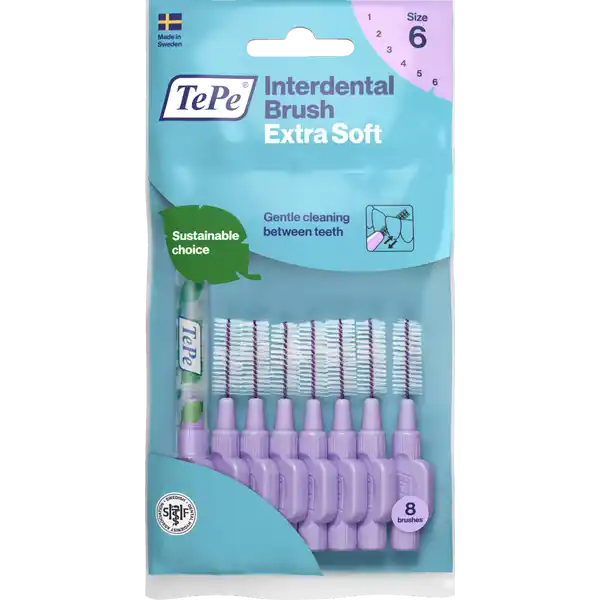 فرشاة ما بين الأسنان إكسترا سوفت أرجواني مقاس ISO 6