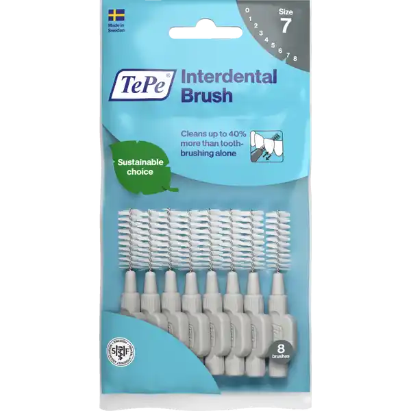 فرش ما بين الأسنان رمادي، ISO 7، 1.3 ملم، 8 قطع