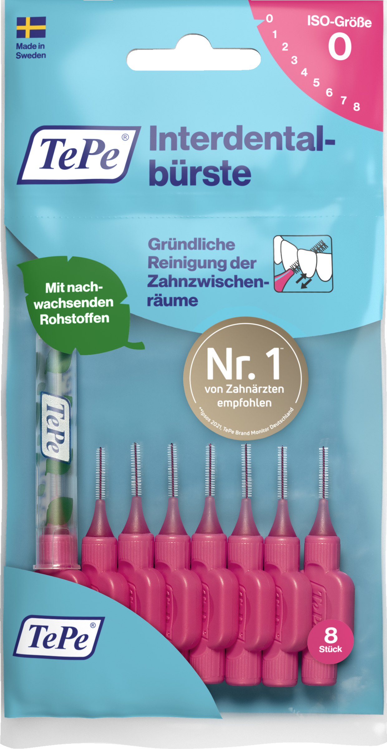 TePe Interdentalbürsten Pink, ISO 0, 0,4 mm, 8 Stück