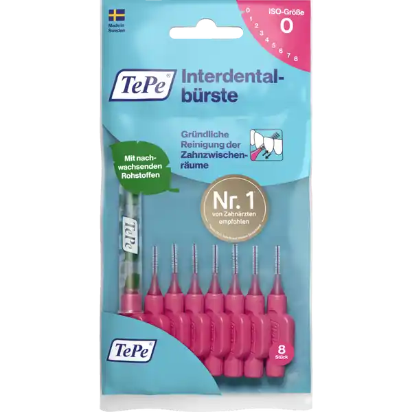 فرش أسنان بين الأسنان وردي، ISO 0، 0.4 مم، 8 قطع