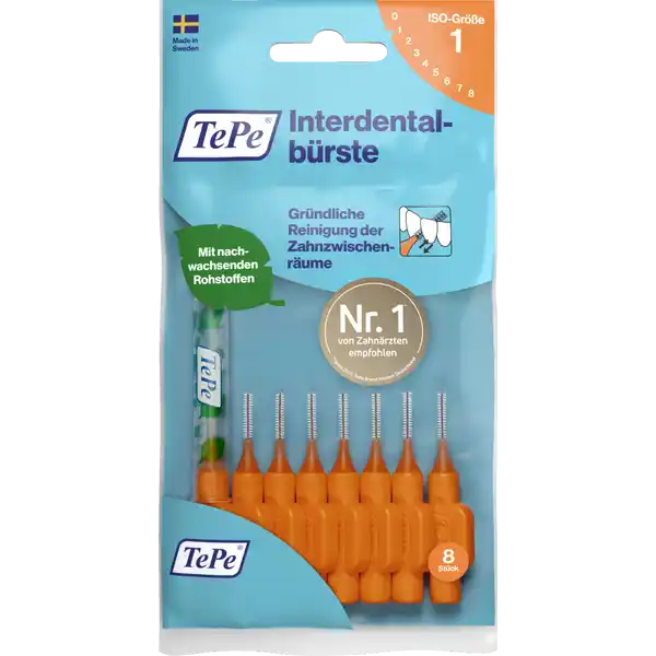 فرشاة أسنان بين الأسنان برتقالية، ISO 1، 0.45 مم، 8 قطع
