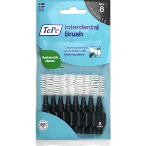 فرش أسنان بين الأسنان سوداء، ISO 8، 1.5 مم، 8 قطع