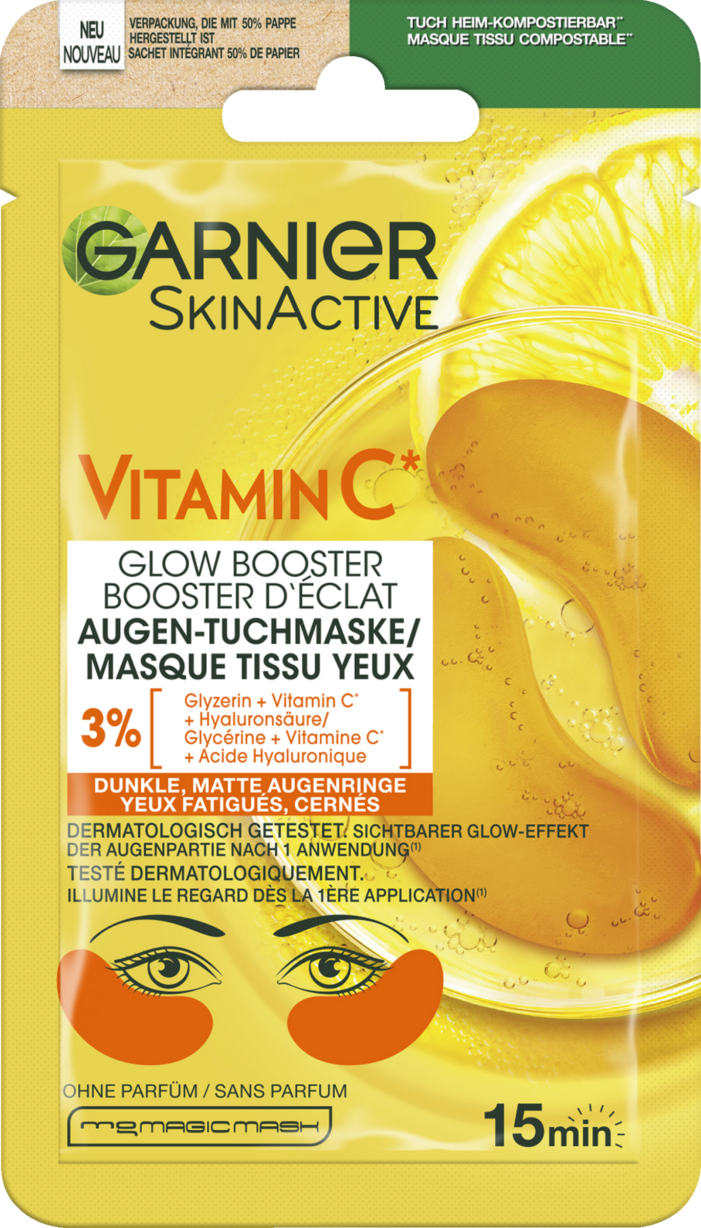 Garnier SkinActive Vitamin C Augen-Tuchmaske