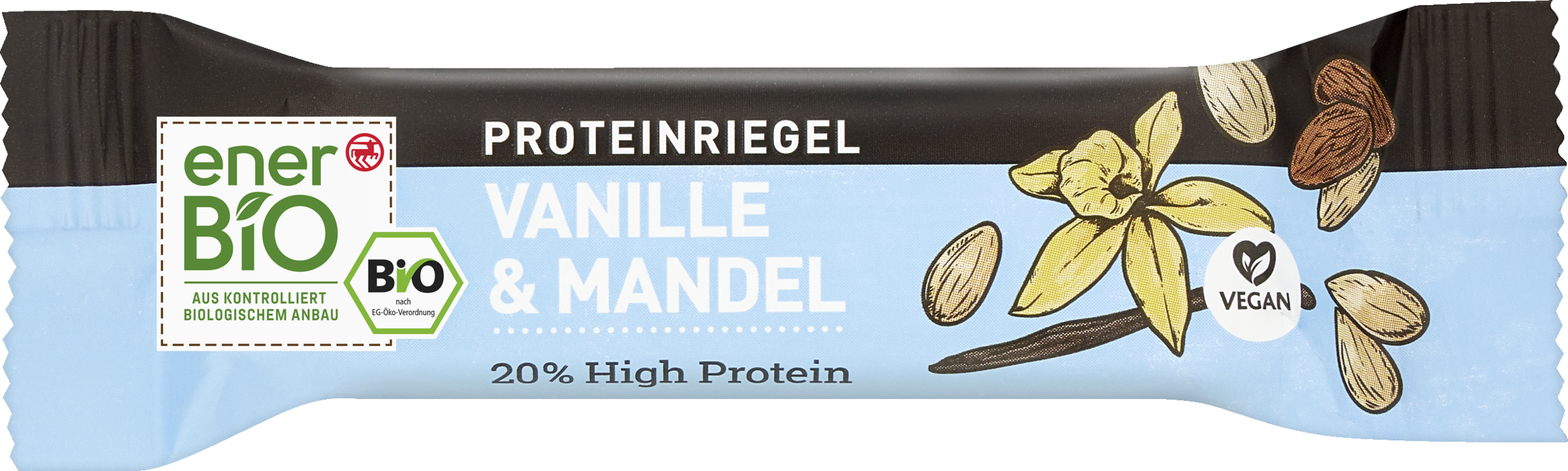 enerBiO Veganer Proteinriegel Vanille & Mandel