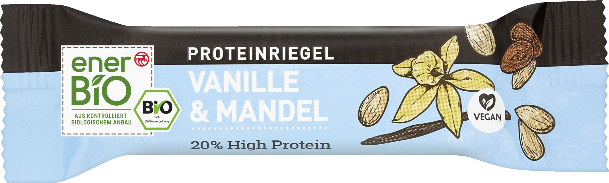 enerBiO Veganer Proteinriegel Vanille & Mandel
