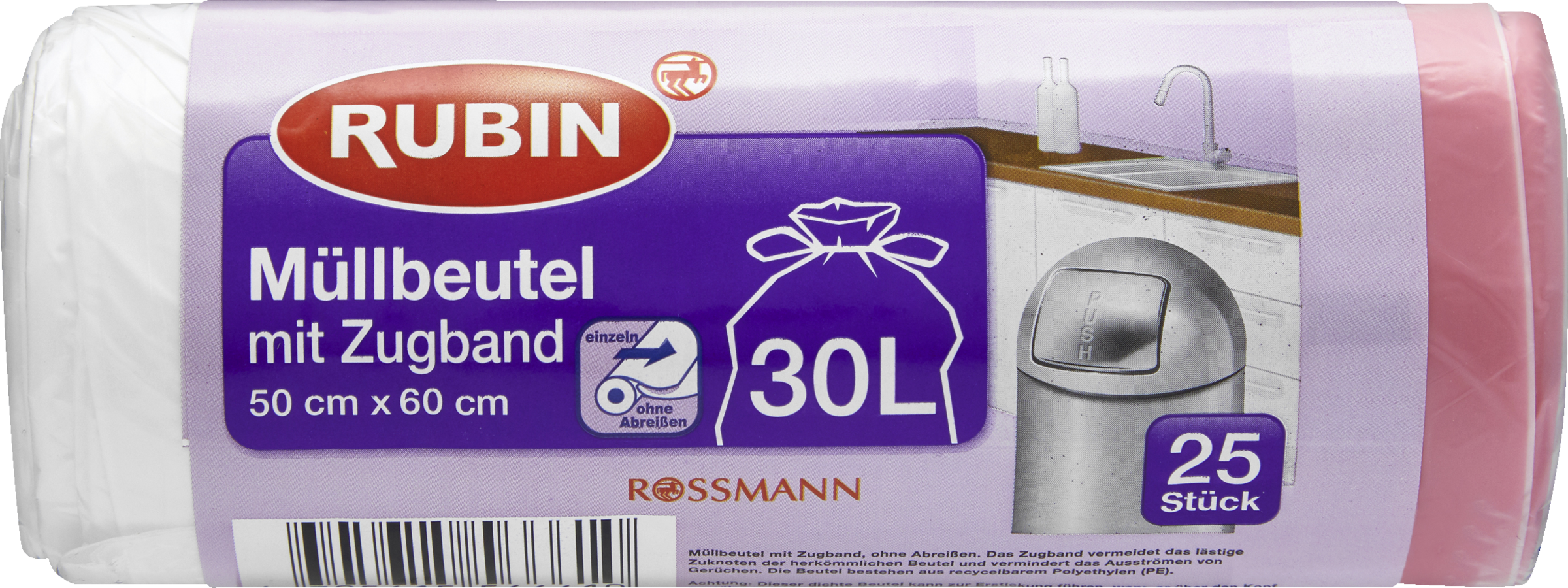 RUBIN Müllbeutel mit Zugband 30 l