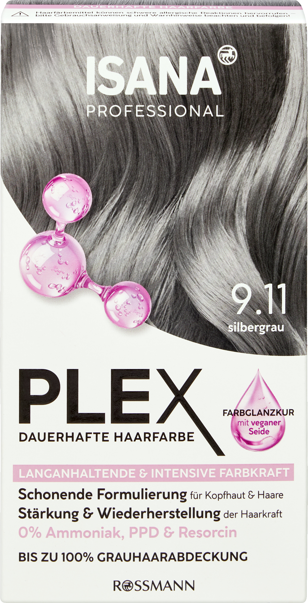 Plex dauerhafte Haarfarbe 9.11 Silbergrau