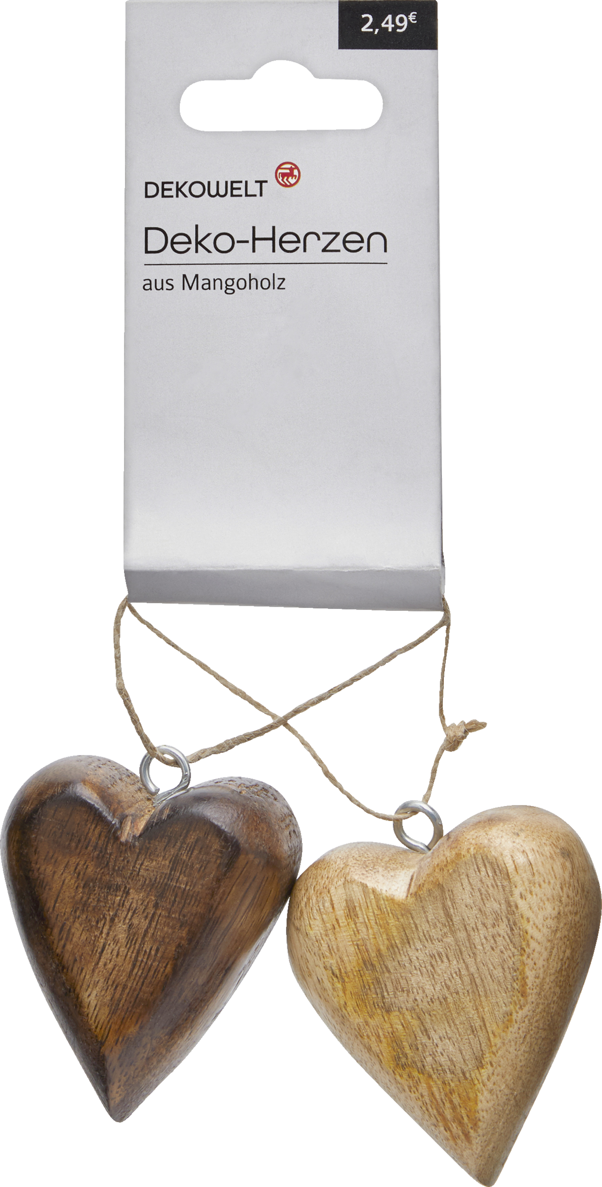 DEKOWELT Herzen 2er Set natur