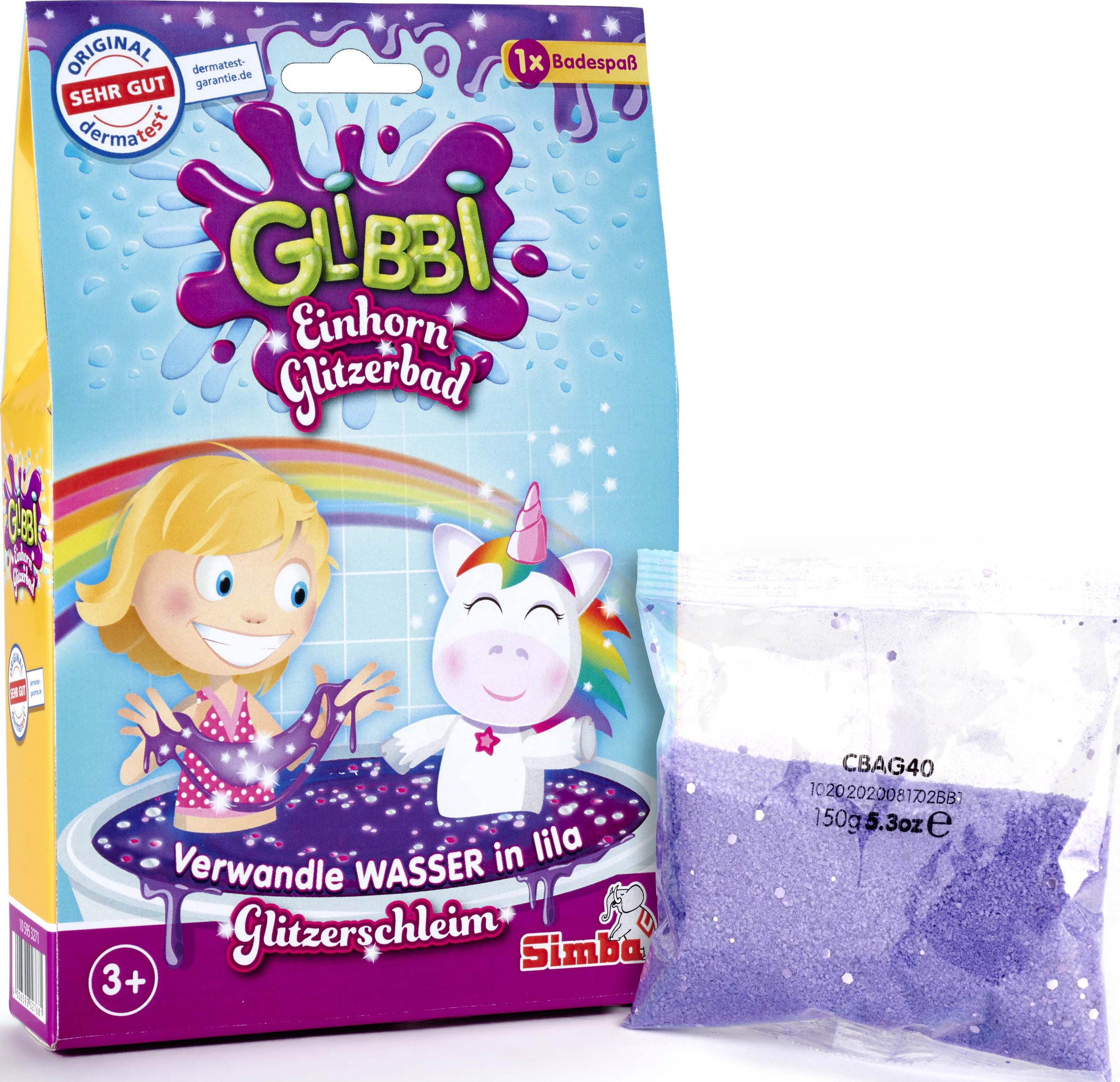 Glibbi Einhorn Glitzerbad