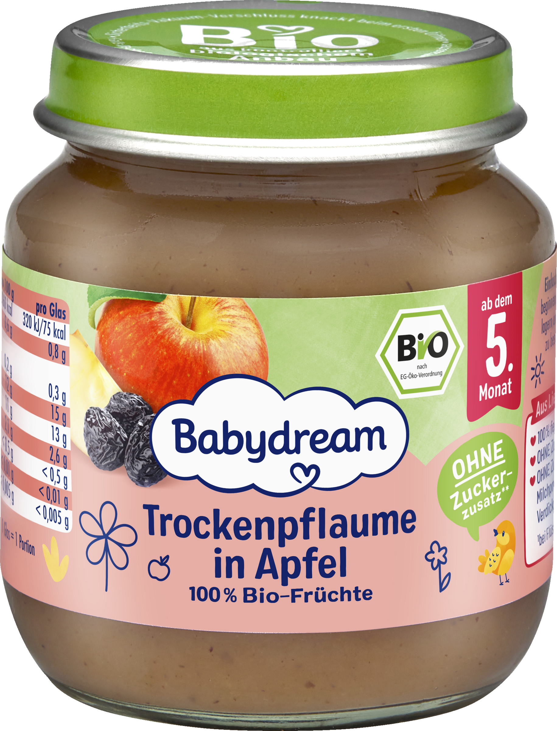 Babydream Bio Trockenpflaume in Apfel
