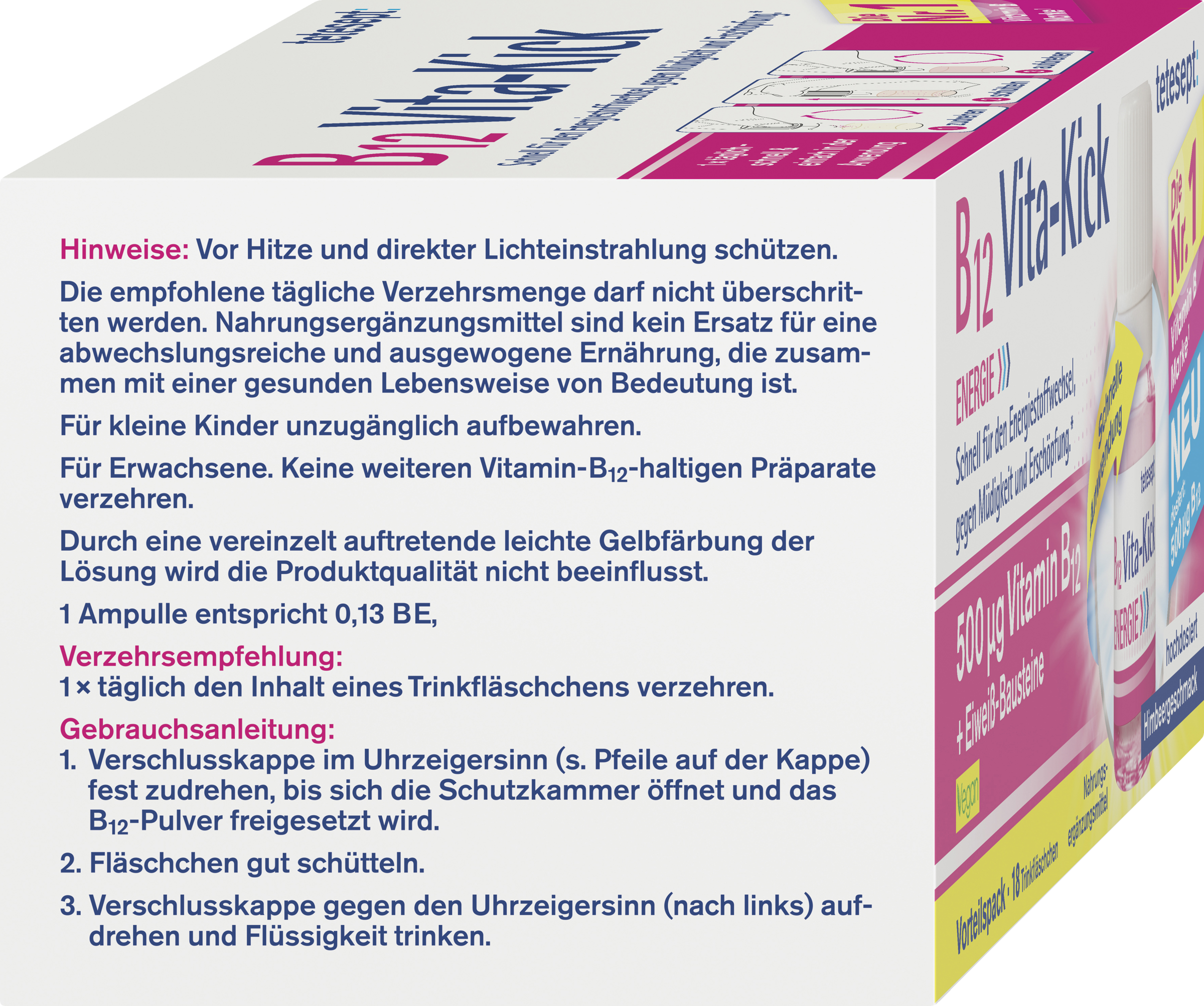 قوارير شرب فيتامين ب12 فيتا-كيك 3