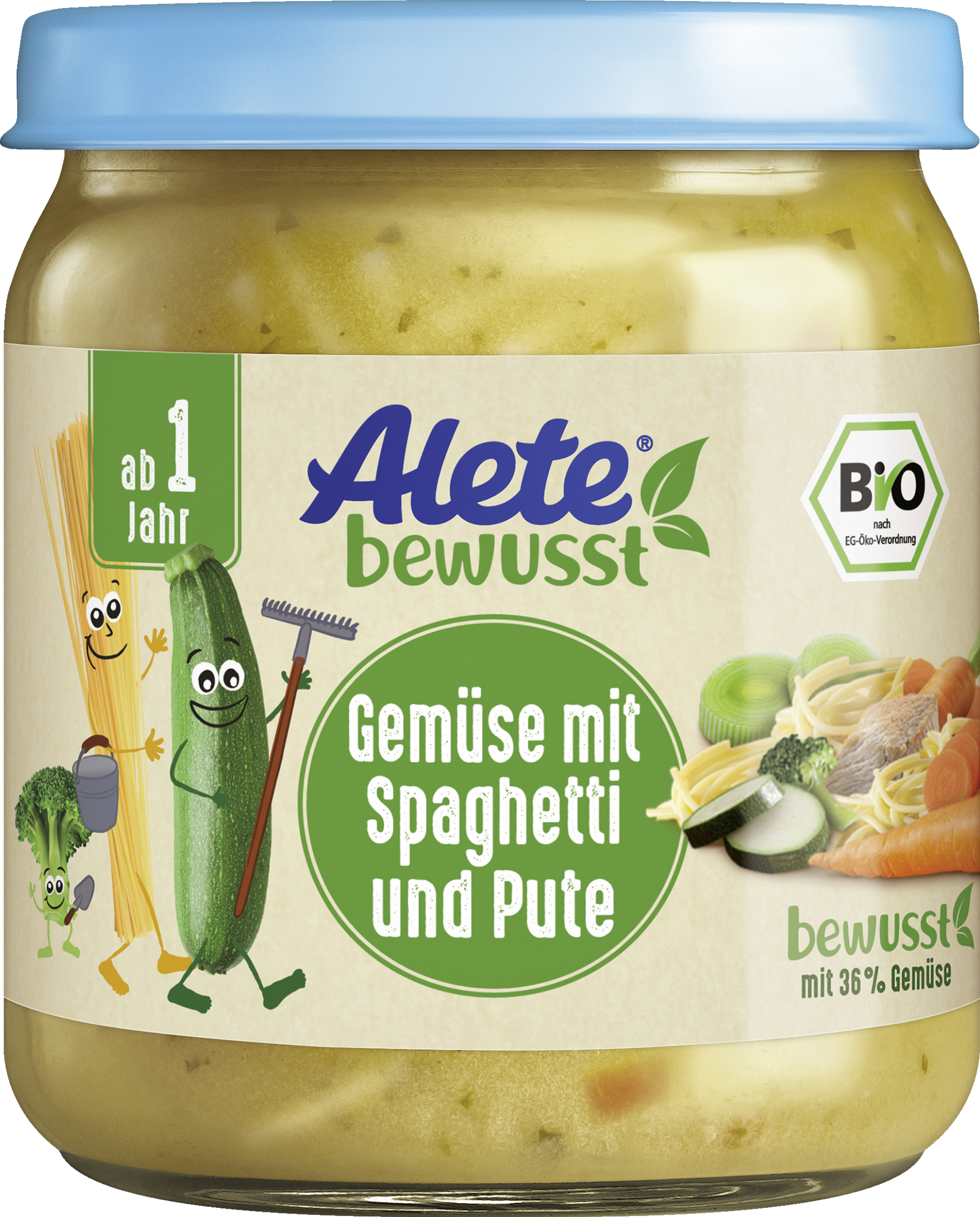 Alete bewusst Bio Gemüse mit Spaghetti & Pute