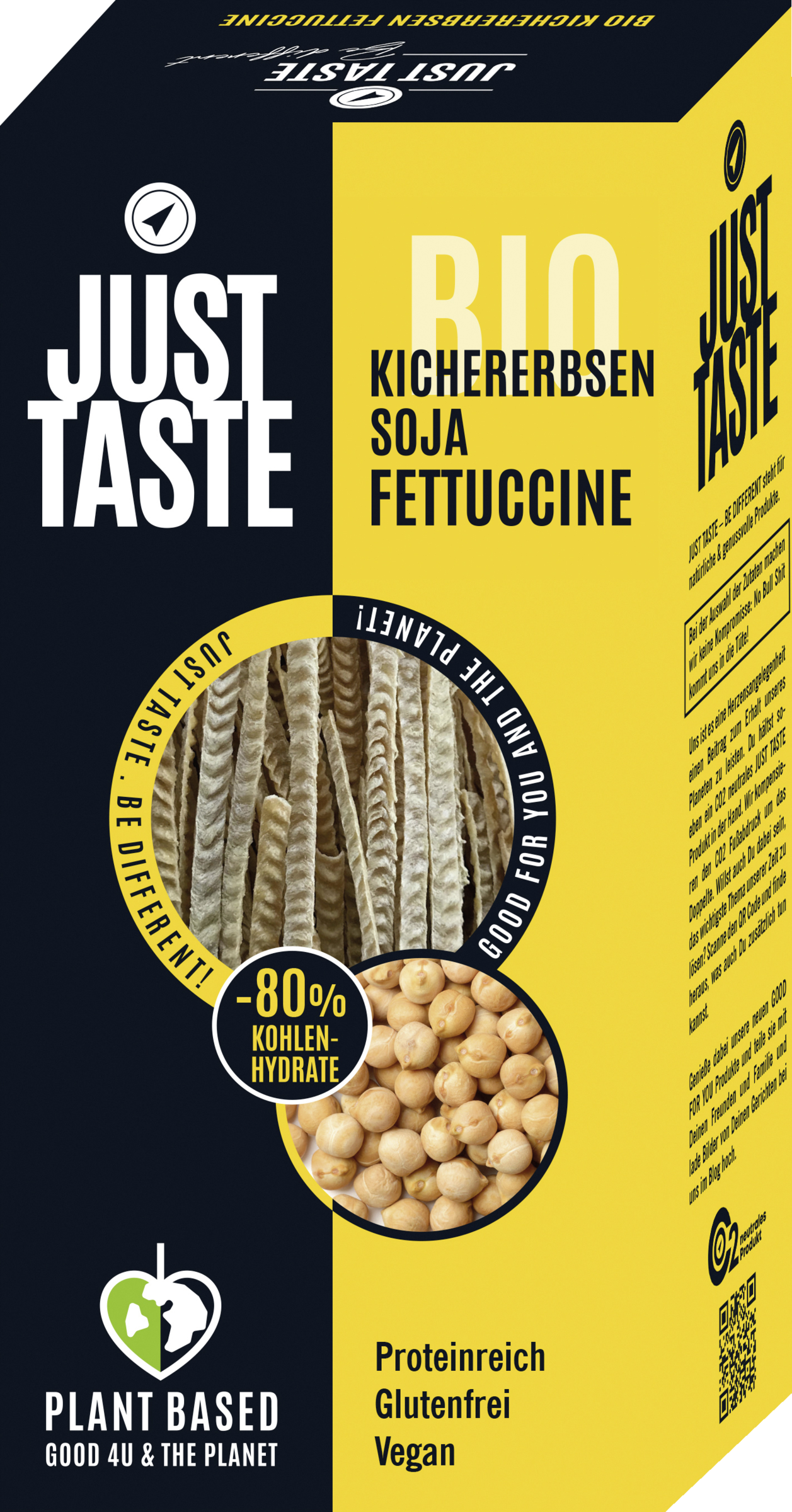 Just Taste Bio Kichererbsen Soja Fettuccine