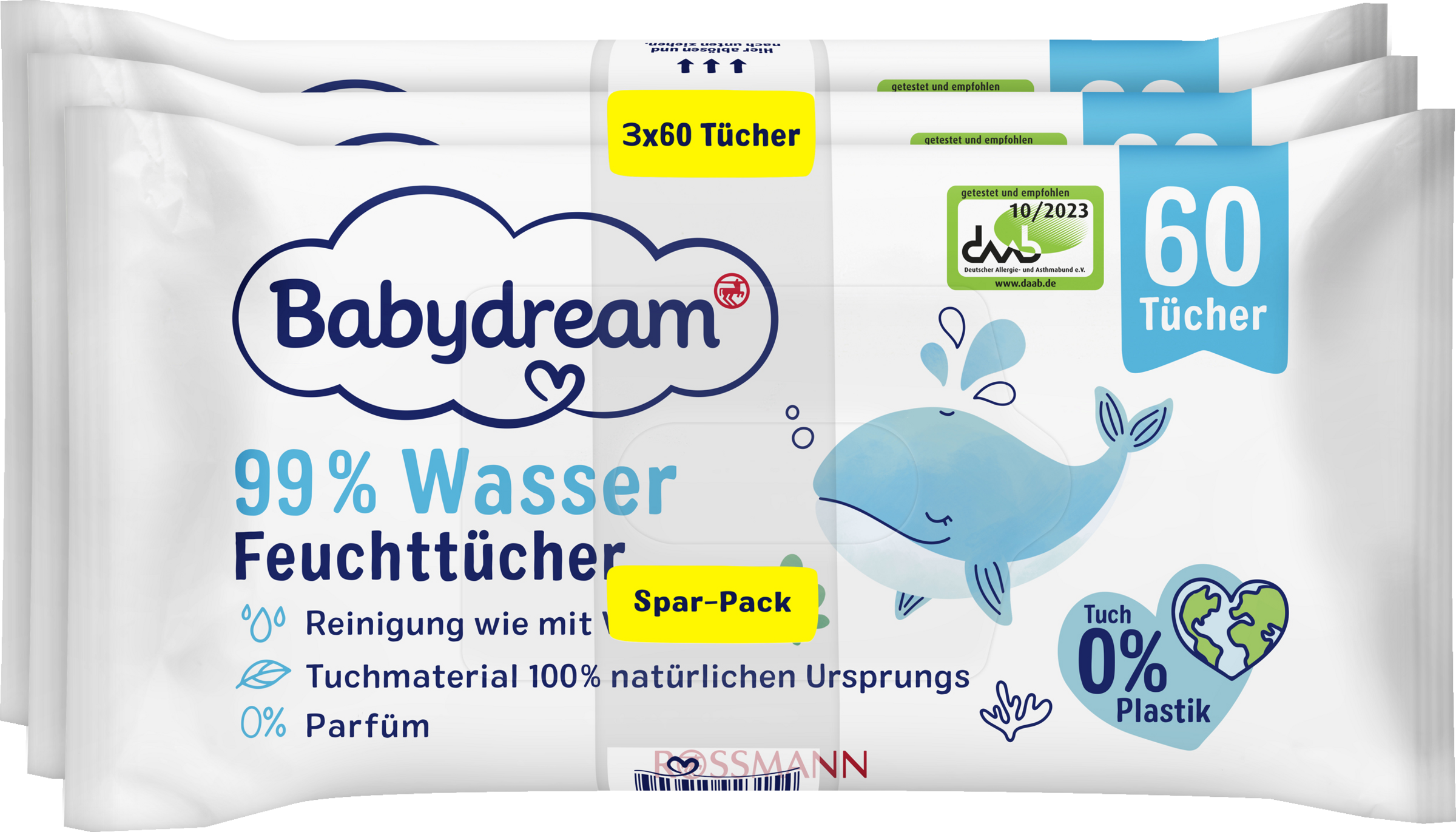 Babydream Feuchttücher mit 99% Wasser Spar-Pack