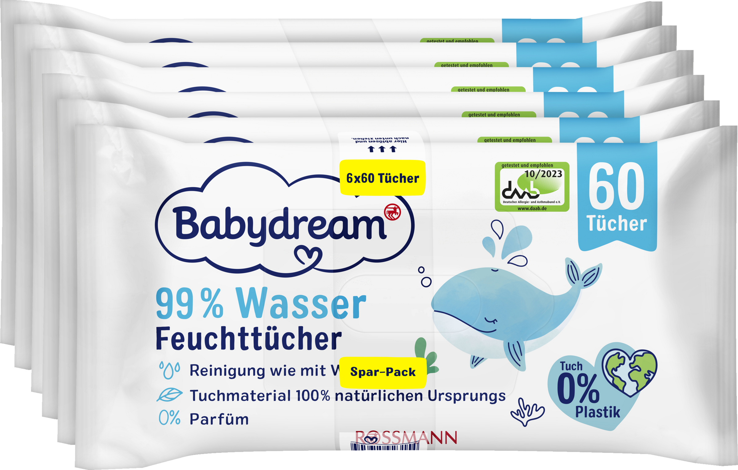 Babydream Feuchttücher mit 99% Wasser Spar-Pack