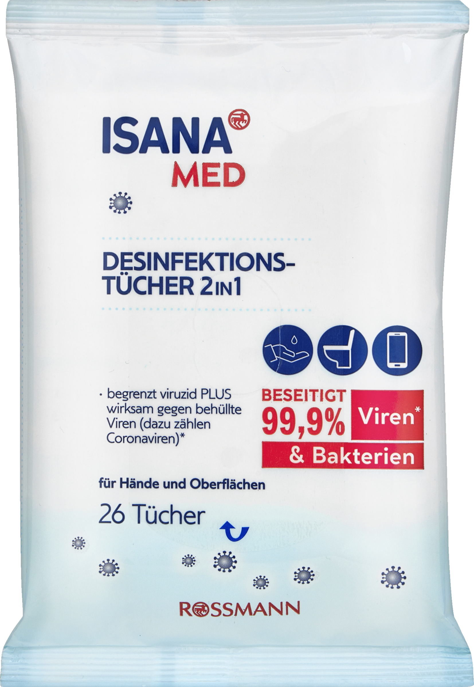 ISANA 2in1 Desinfektionstücher