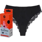 Periodenunterwäsche Brazilian mit Spitze Gr. L schwarz