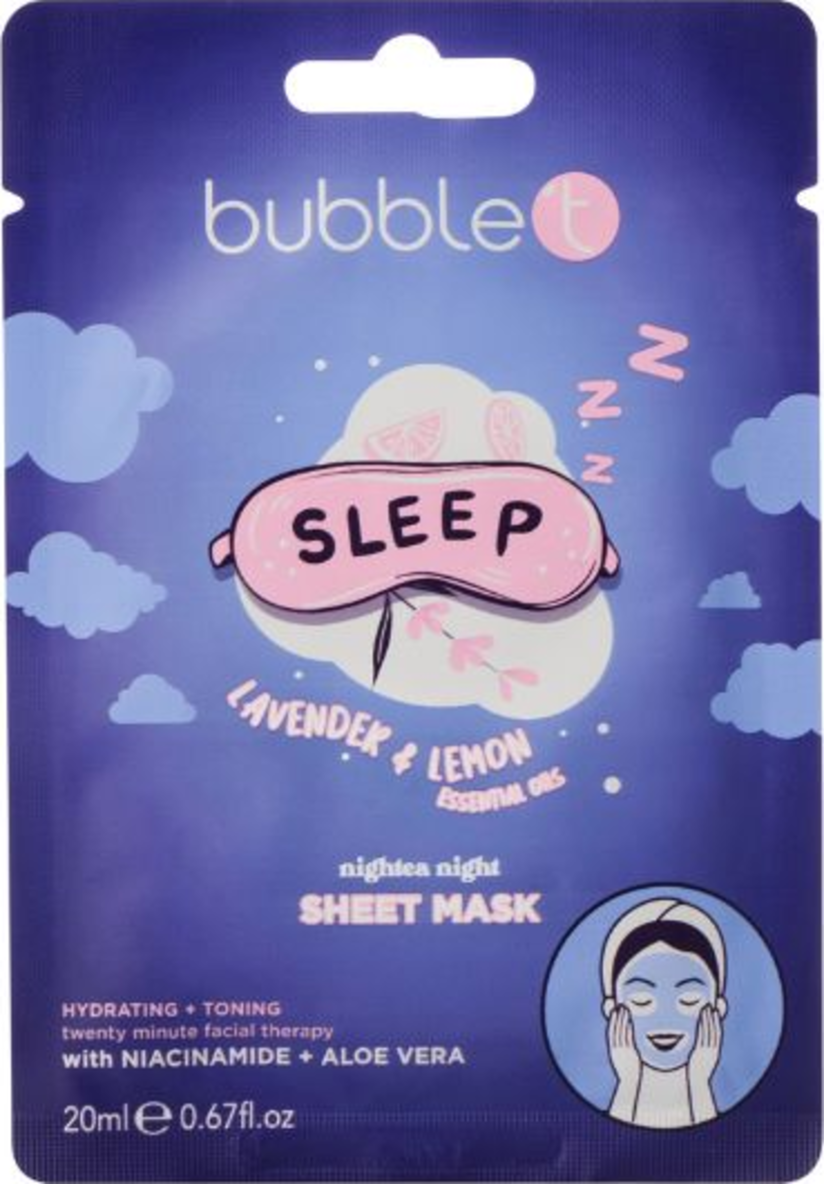 bubble t Gesichtstuchmaske Lavender & Lemon
