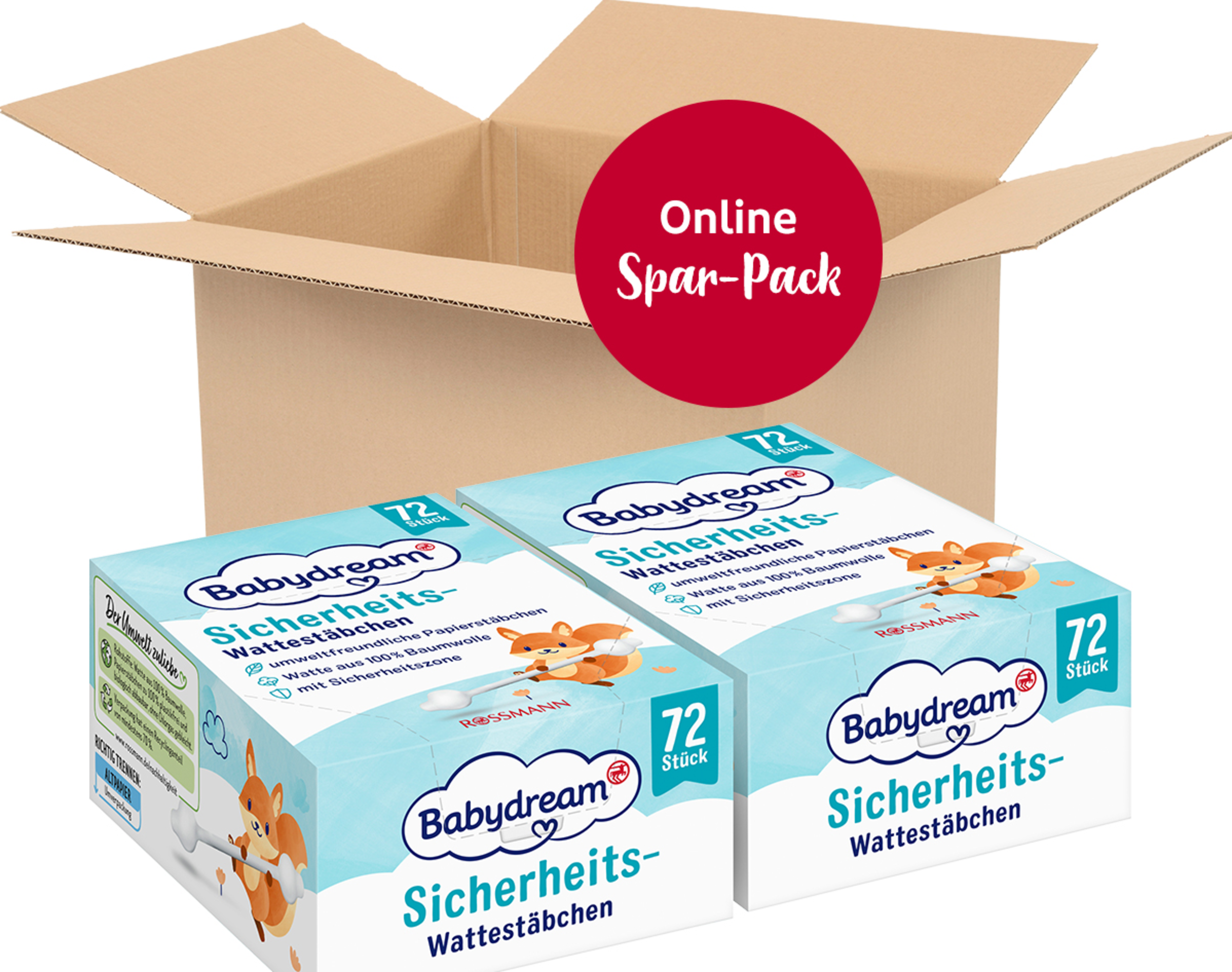 Babydream Sicherheits-Wattestäbchen Monatspack