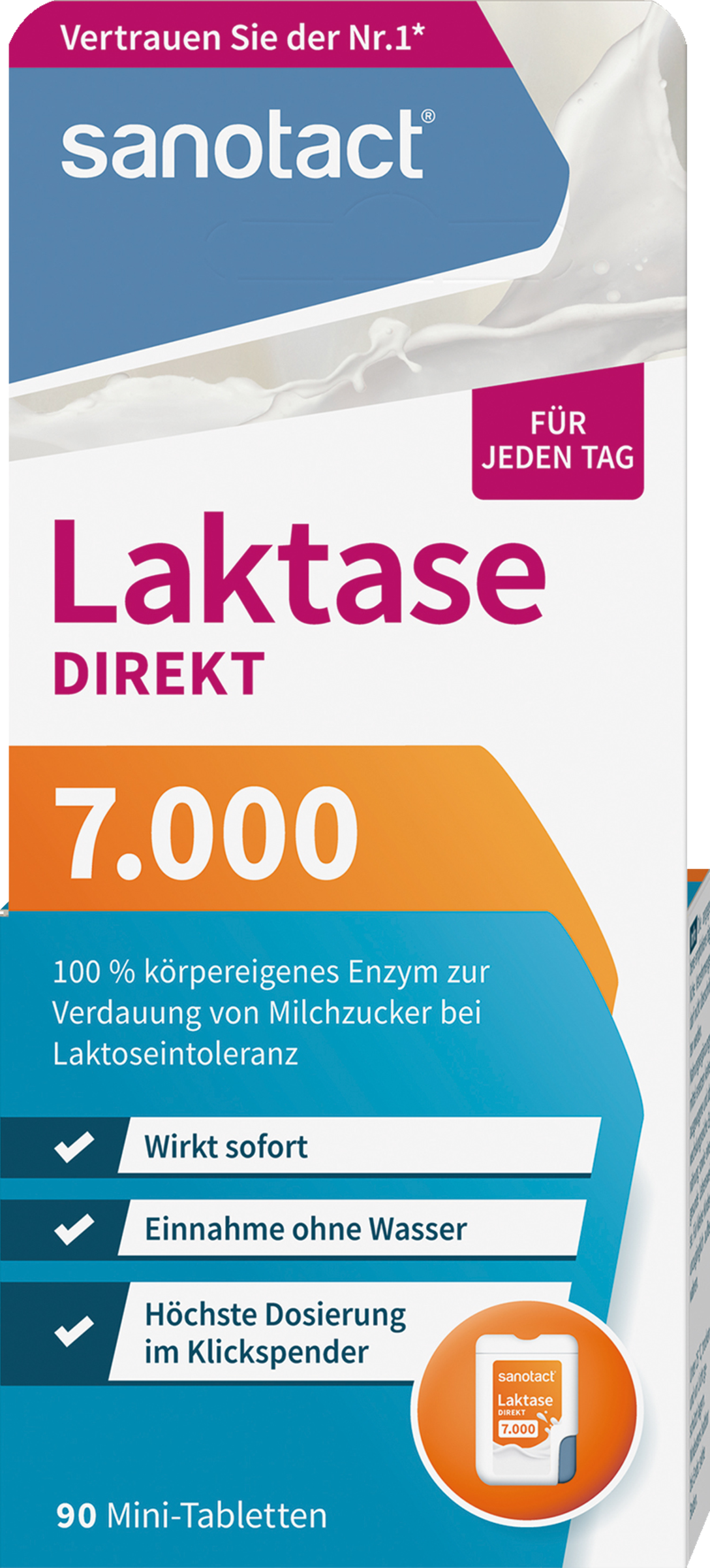 sanotact® Laktase 7.000 Direkt Mini-Tabletten