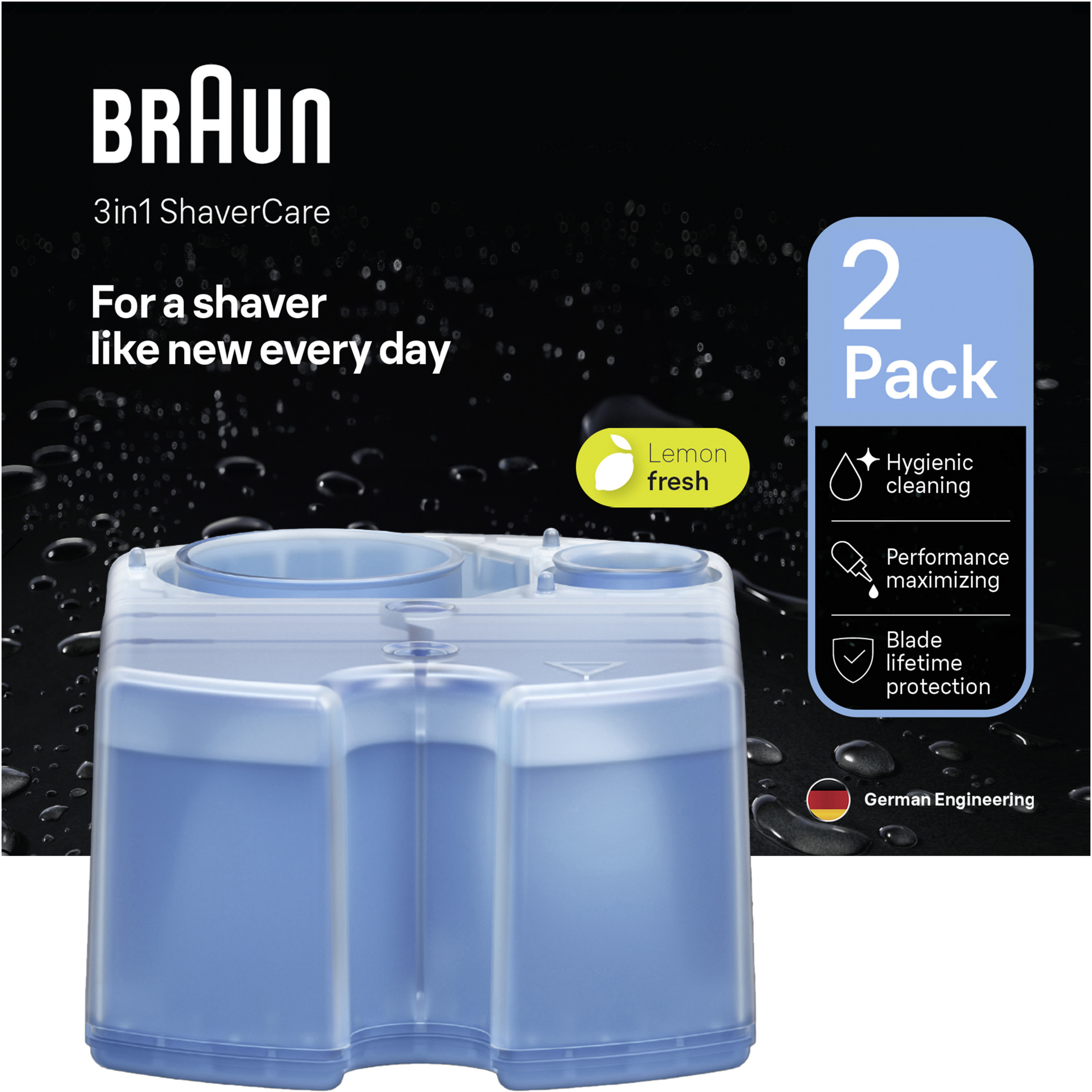 Braun Braun 3-in-1 ShaverCare Reinigungskartuschen, 2er Pack