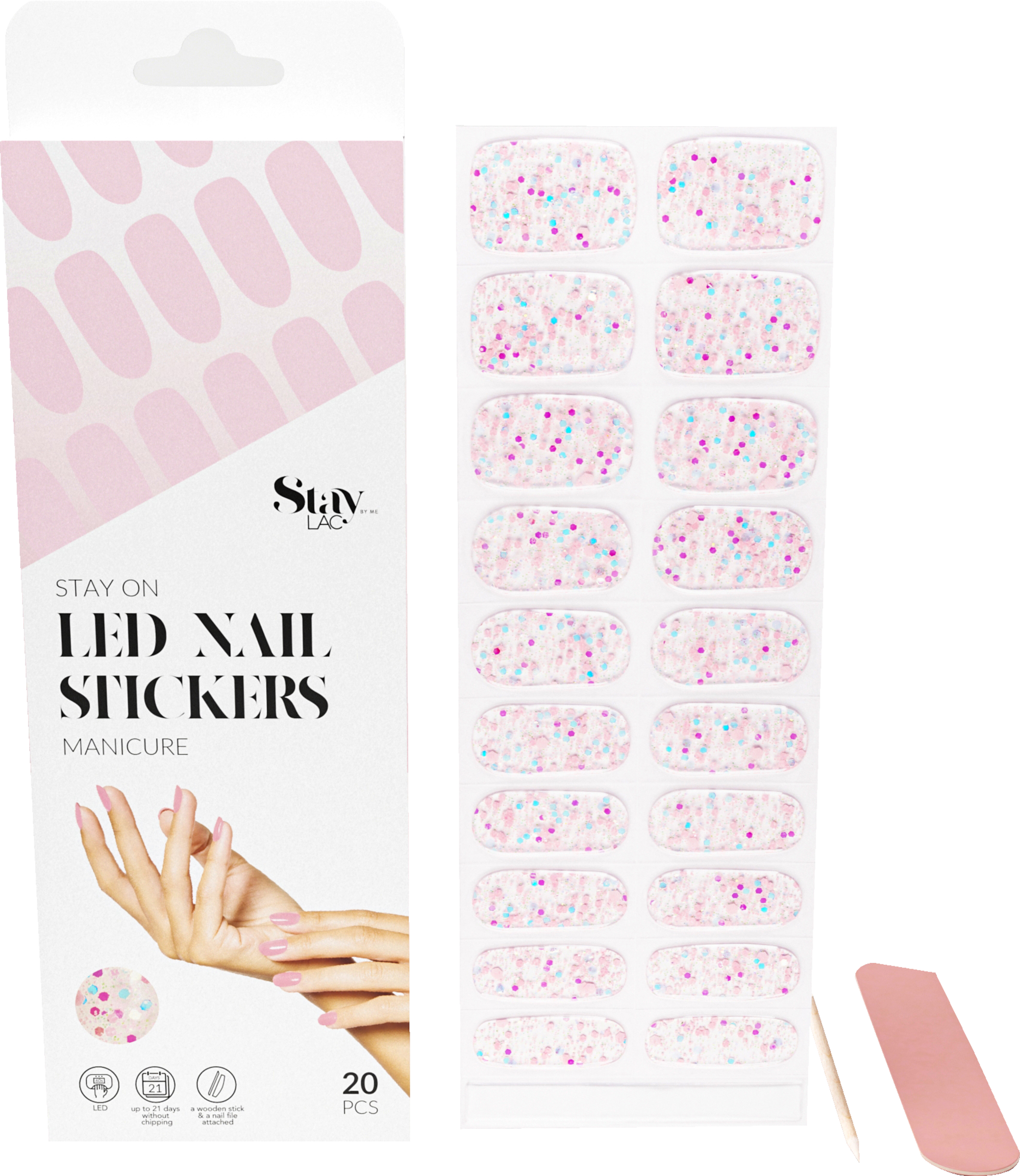 Staylac Stay On LED Nagelsticker - Stay Romantic