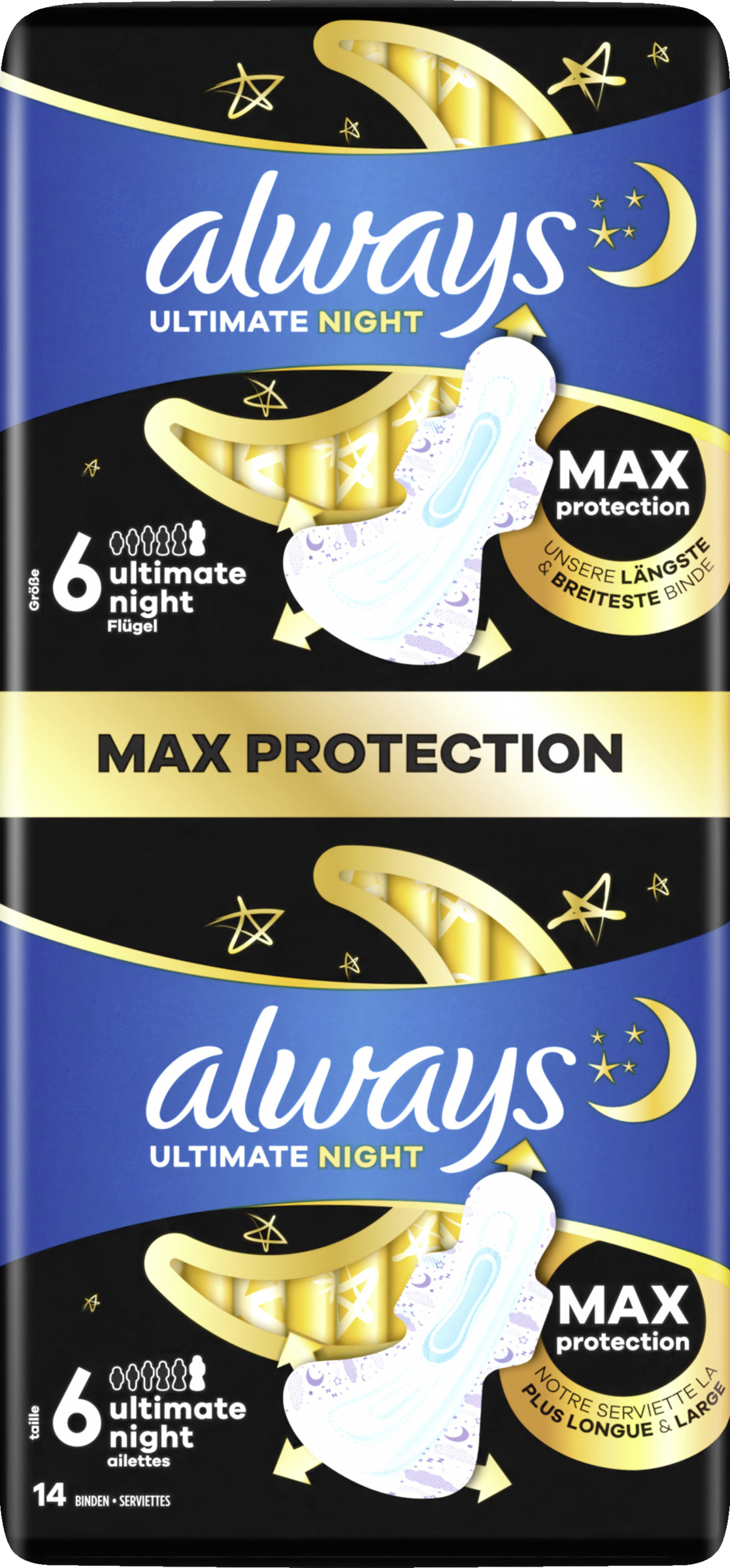 Always Ultra Damenbinden Secure Night Extra Lang mit Flügeln BigPack online kaufen rossmann.de