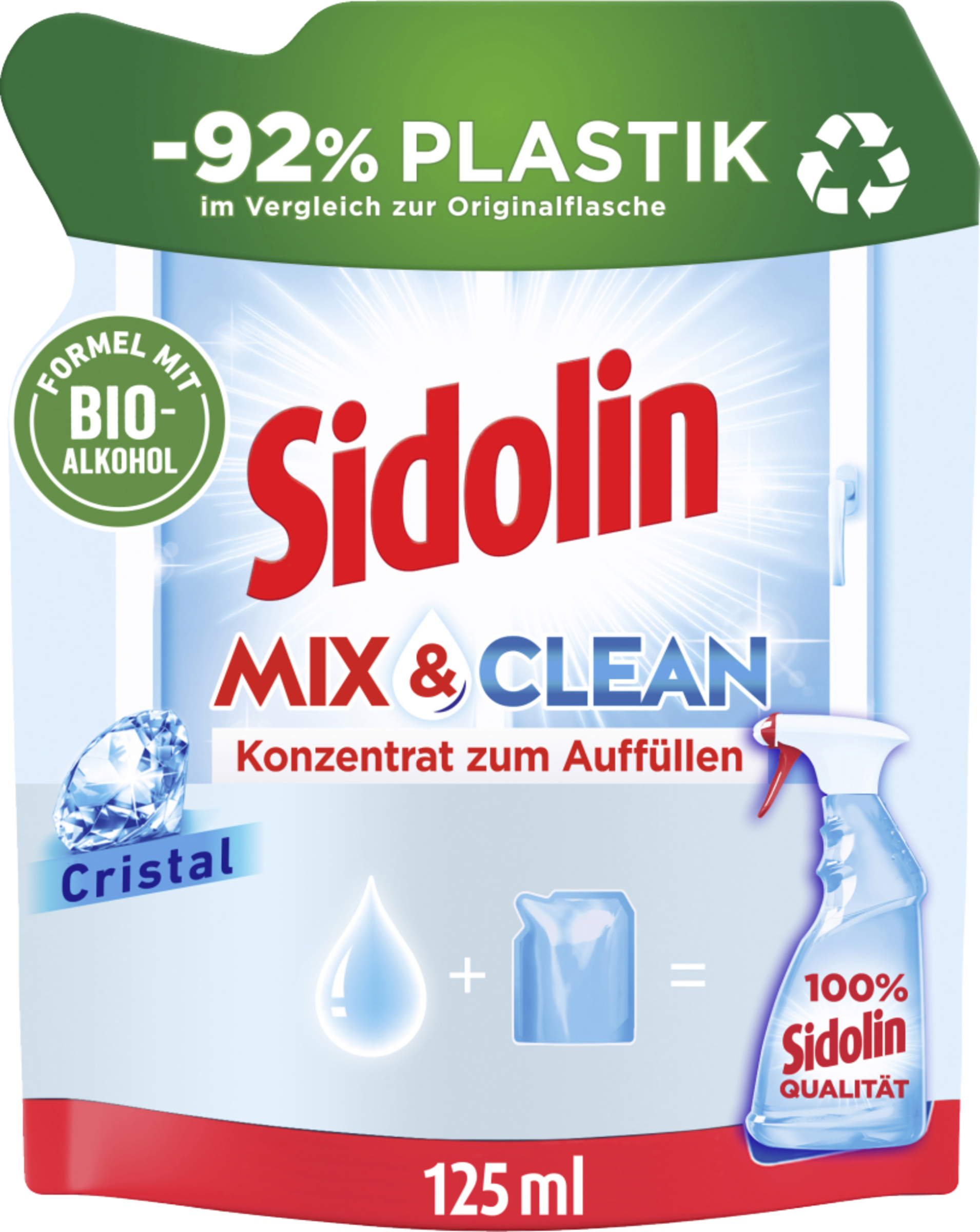 Sidolin Streifenfrei Mix & Clean Cristal Nachfüllbeutel