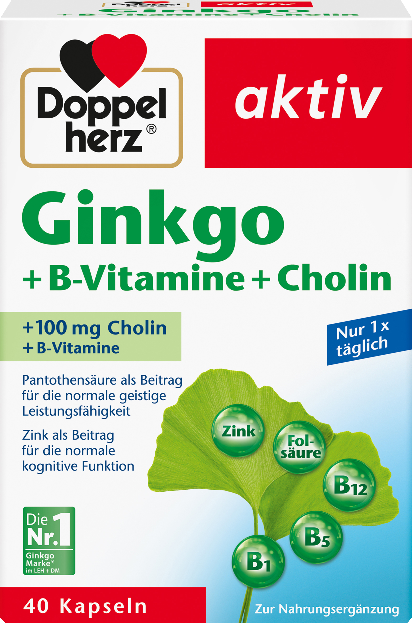 Doppelherz Ginkgo + B-Vitamine + Cholin Kapseln