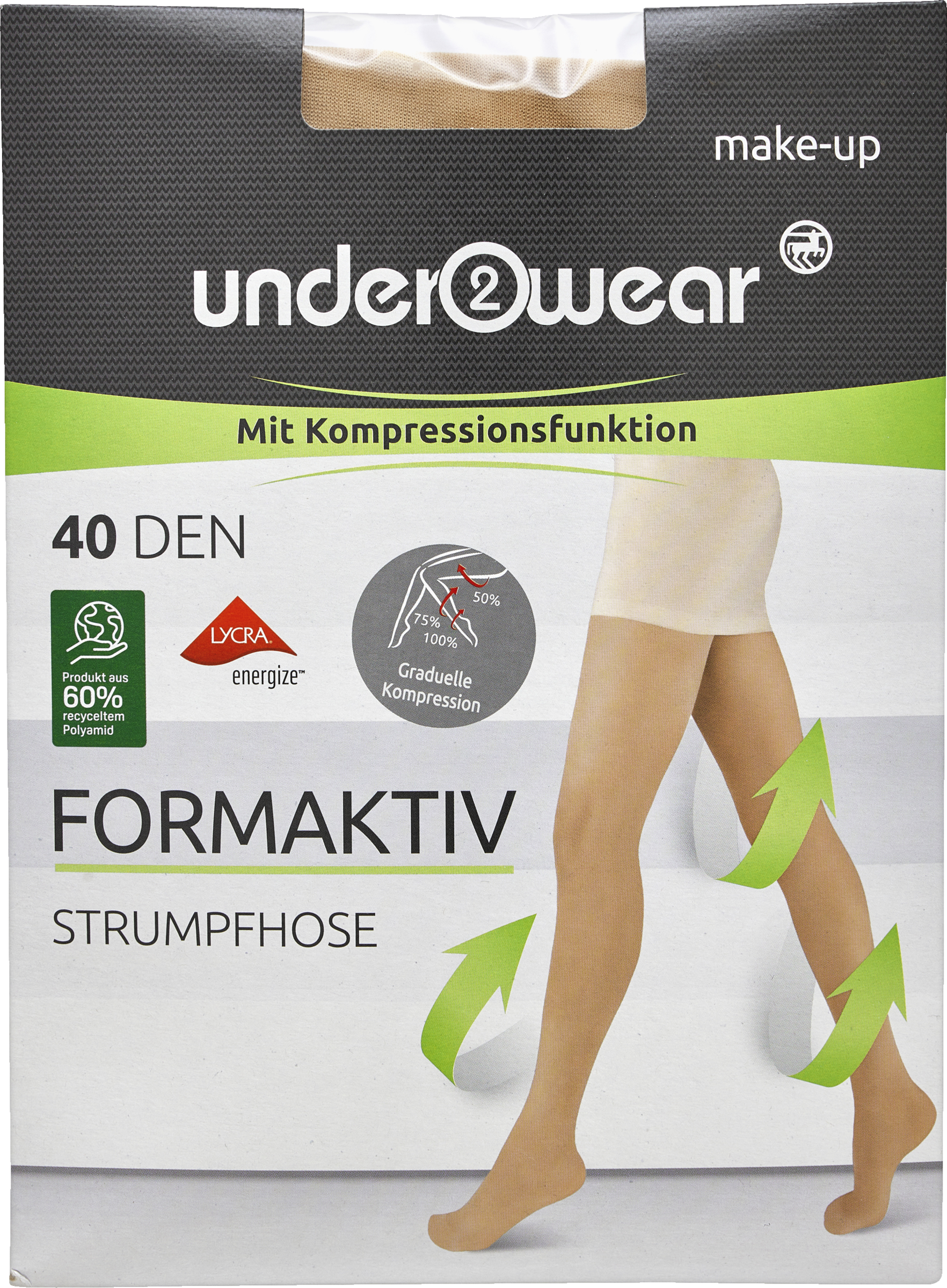 under2wear Stützstrumpfhose 40den make-up Gr. M