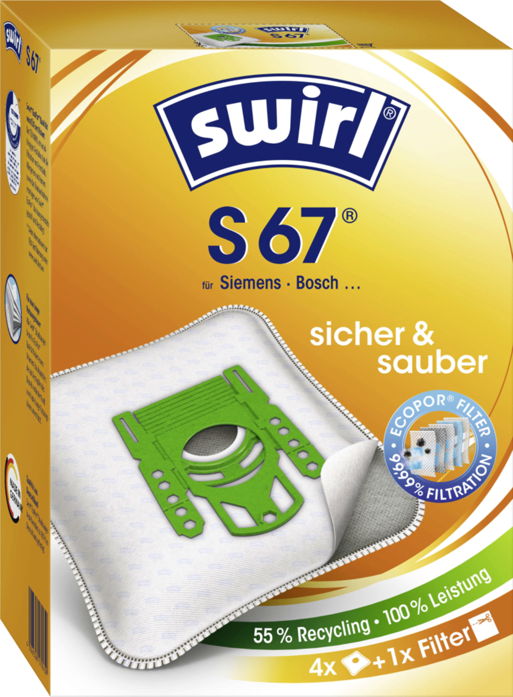 Swirl Staubsaugerbeutel S 67 EcoPor®