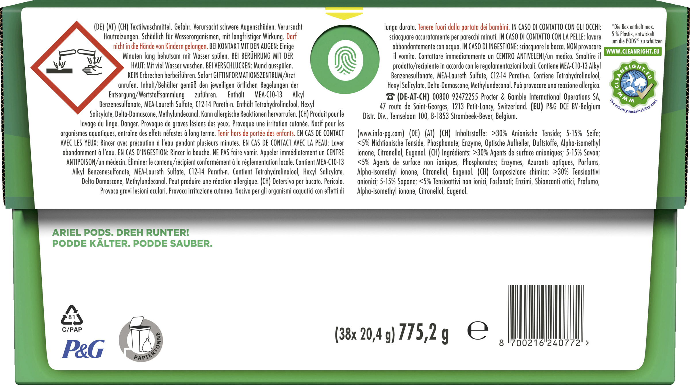 Ariel Allin1 Pods Color+ Waschmittel Flüssig 38WL online kaufen