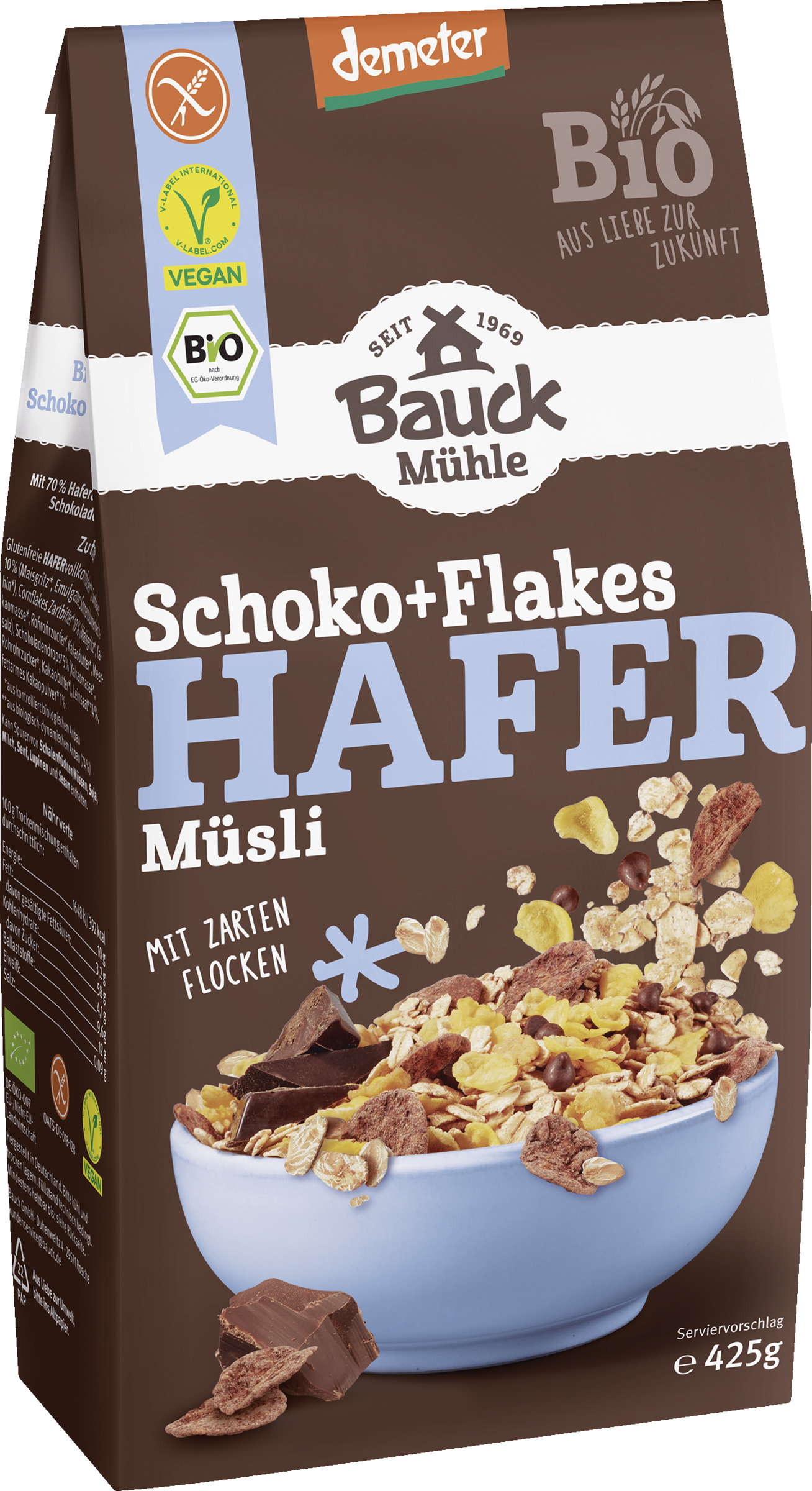 Bauck Mühle Bio Müsli Hafer Schoko+Flakes