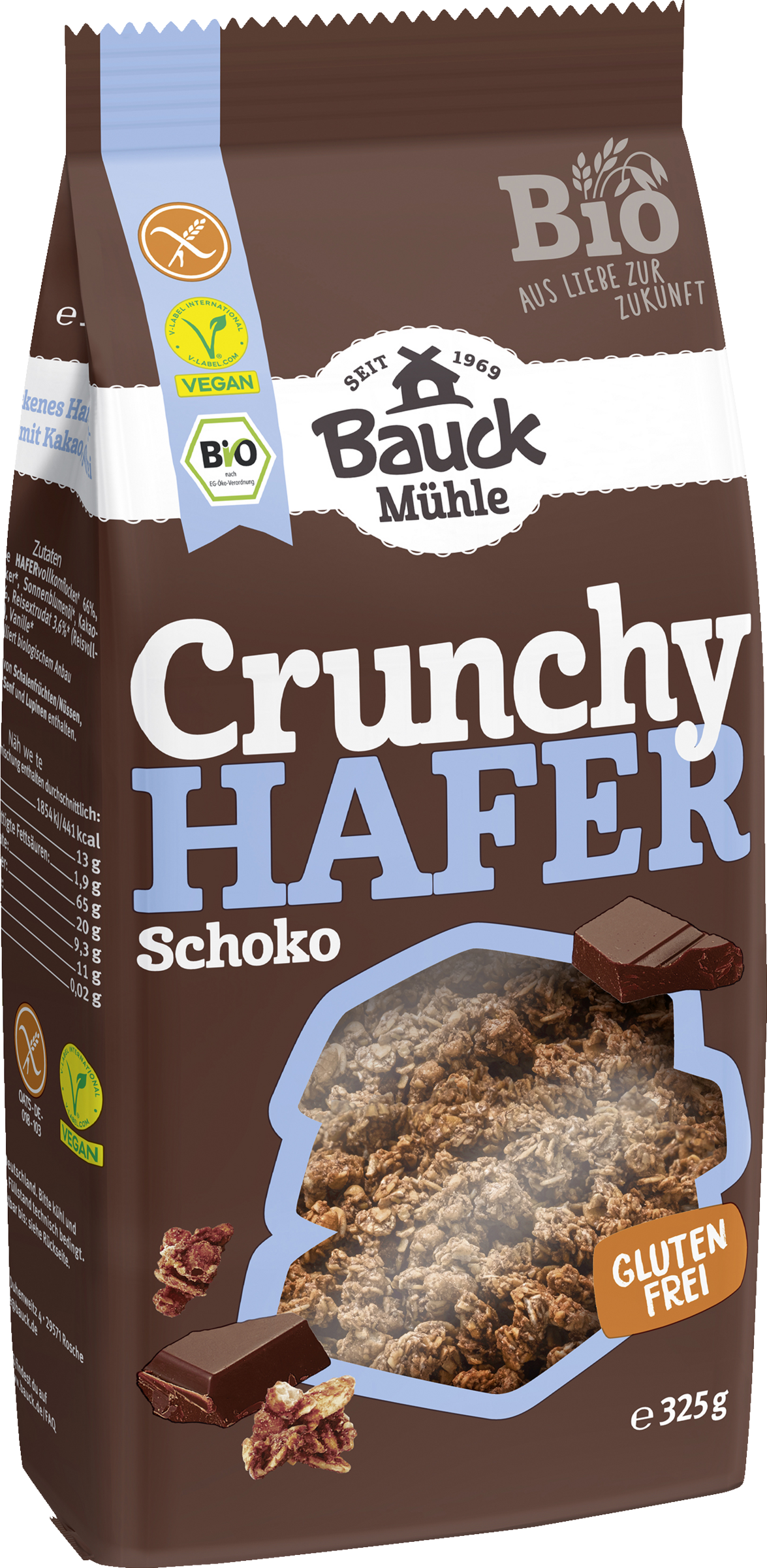 Bauck Mühle Bio Müsli Hafer Crunchy Schoko
