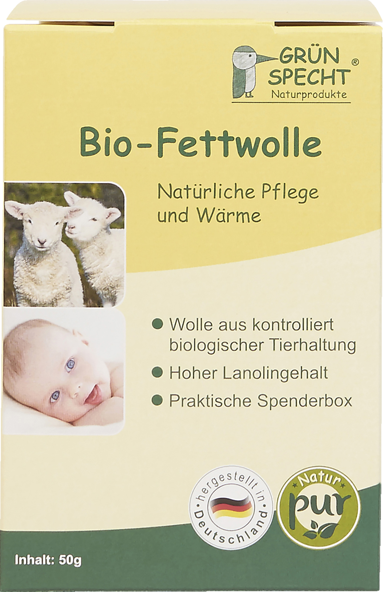 GRÜNSPECHT Bio-Fettwolle