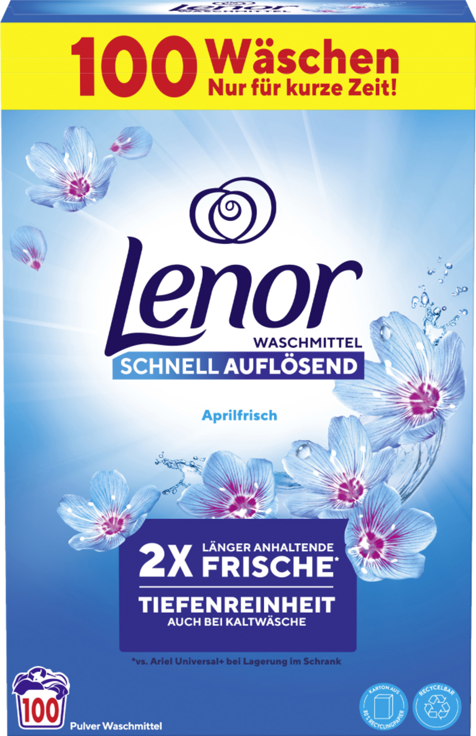 Lenor Vollwaschmittel Pulver Aprilfrisch 100 WL online kaufen rossmann.de