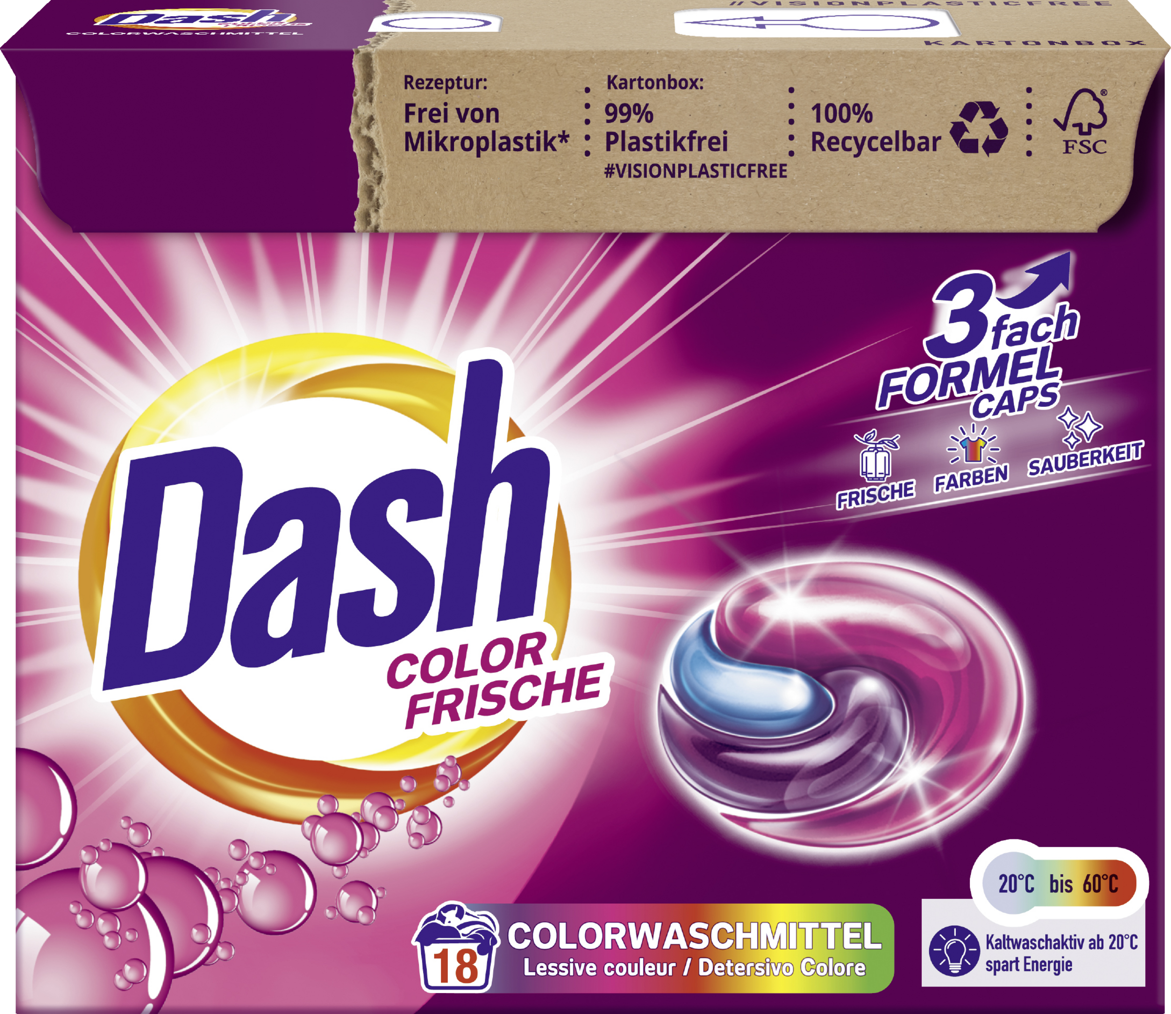 Dash Colorwaschmittel Caps Color Frische 18 WL