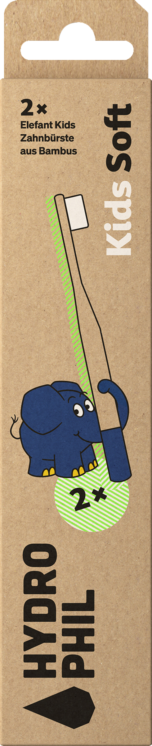 HYDROPHIL Kinder - Zahnbürste - Elefant Doppelpack