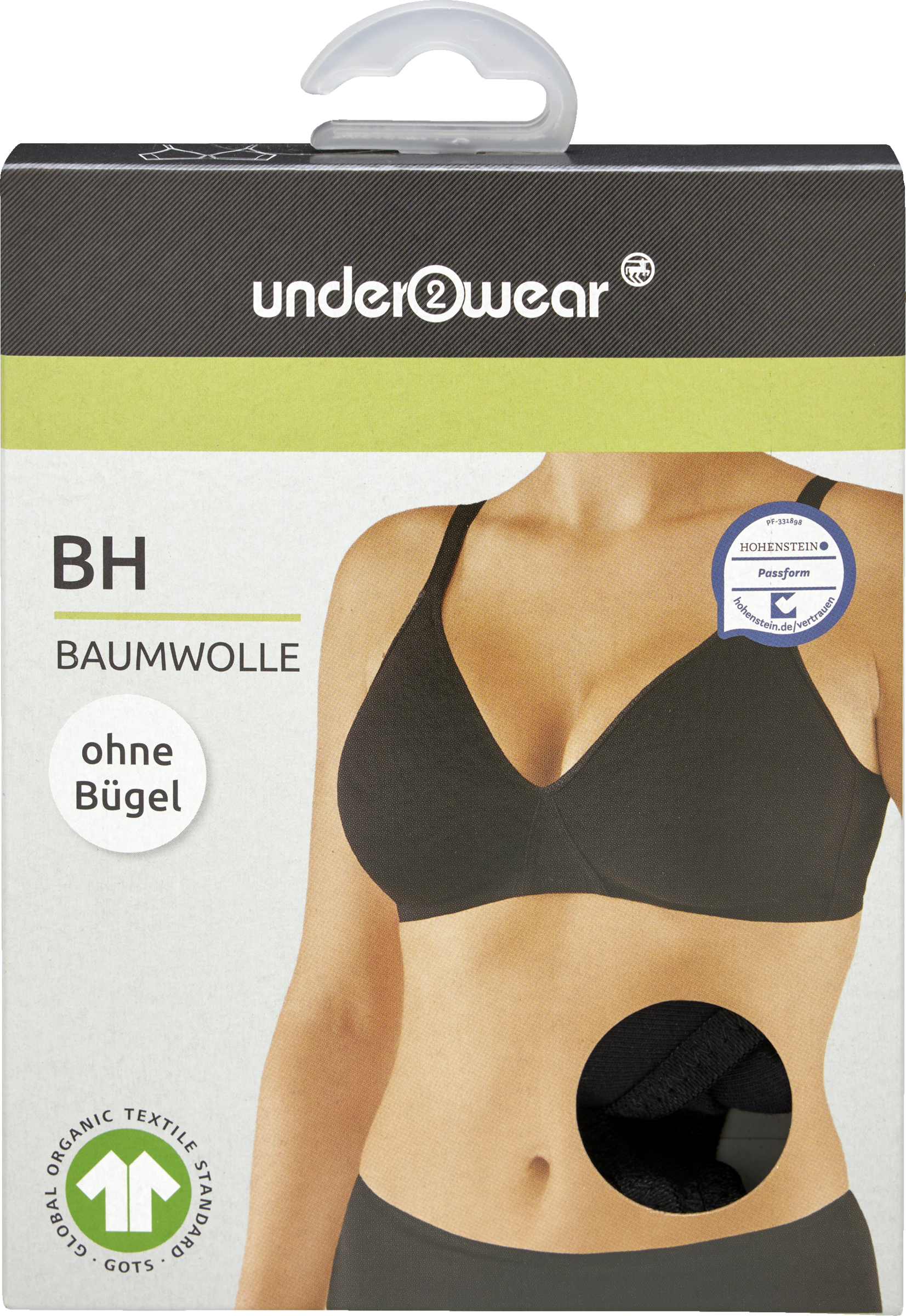 under2wear BH Baumwolle schwarz Gr. 80B