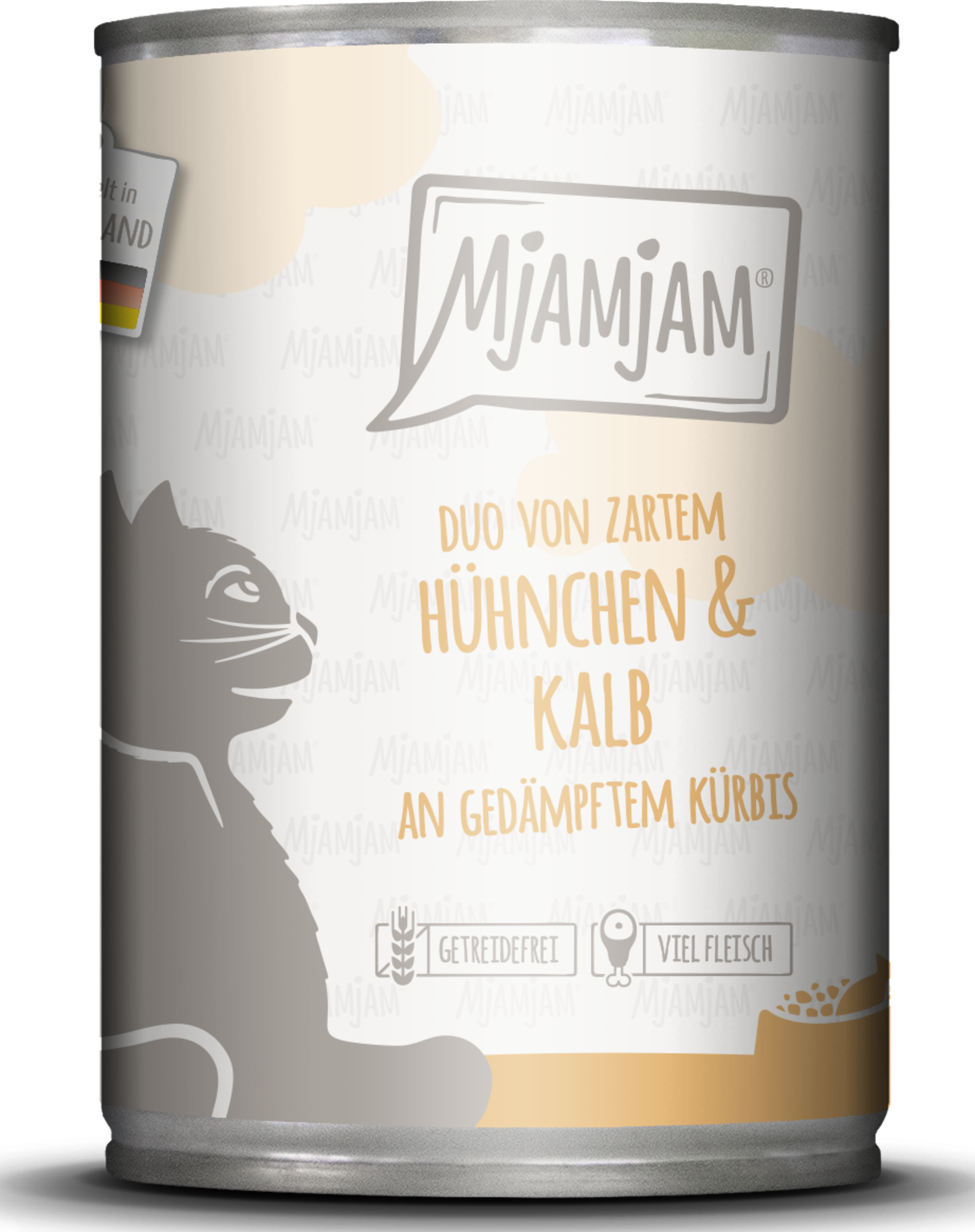 MjAMjAM Duo von zartem Hühnchen & Kalb an gedämpftem Kürbis 400g