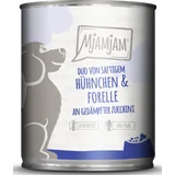 Duo von saftigem Hühnchen & Forelle an gedämpfter Zucchini 800g