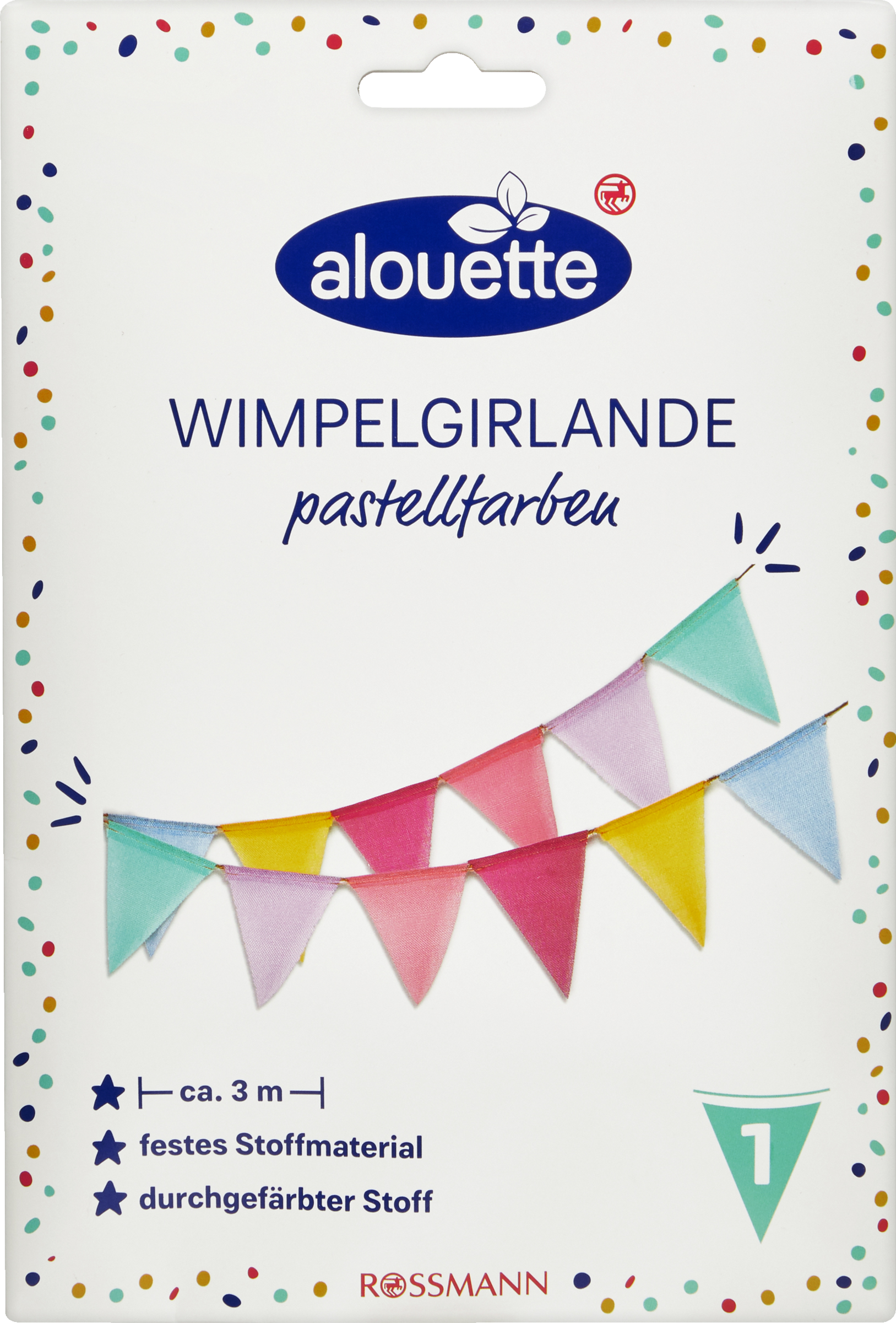 alouette Girlande aus Polyester farblich sortiert