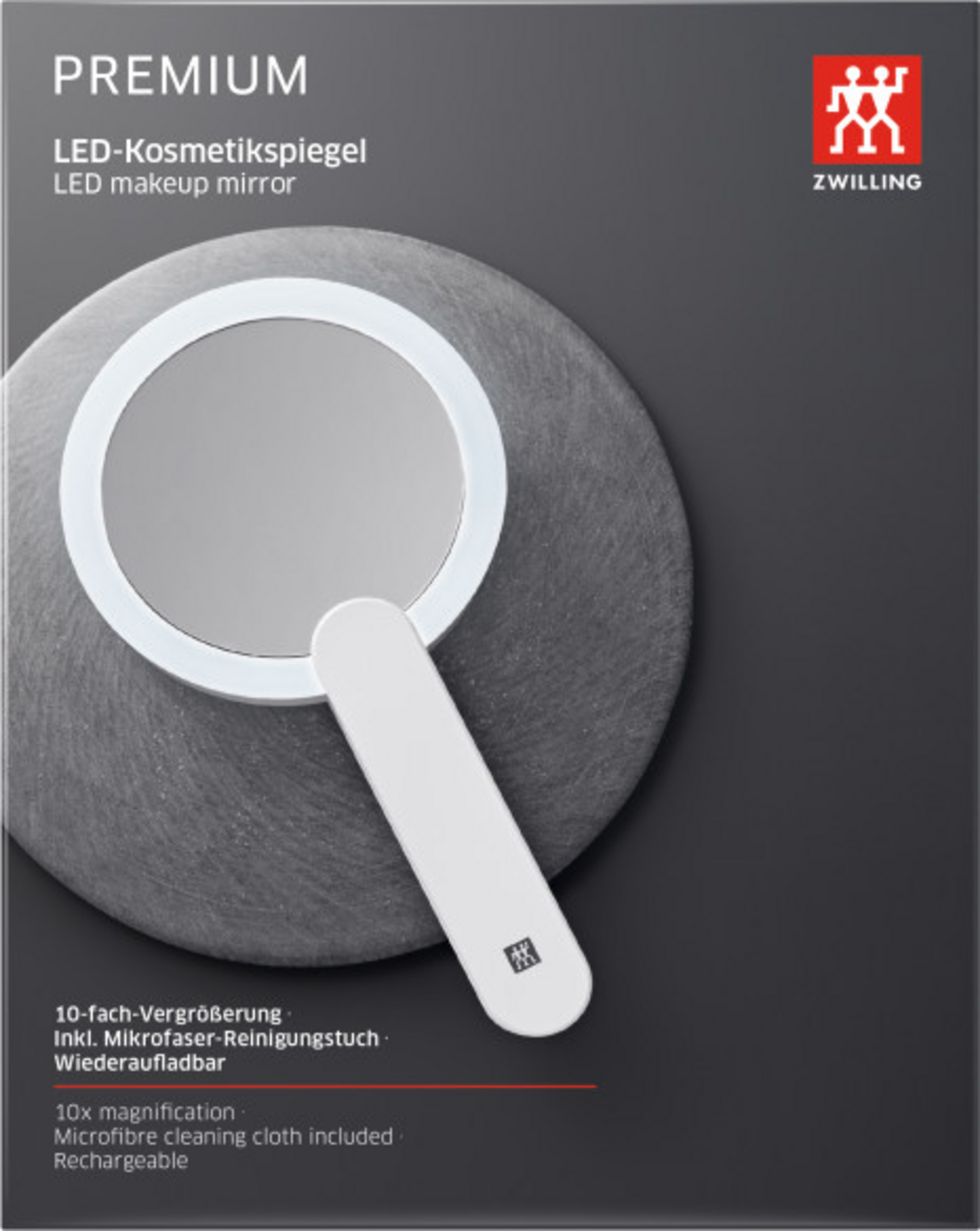ZWILLING Premium LED-Kosmetikspiegel mit 10-fach Vergrößerung