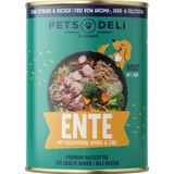 Nassfutter Ente mit Buchweizen, Kürbis, Fenchel & Chia für Hunde