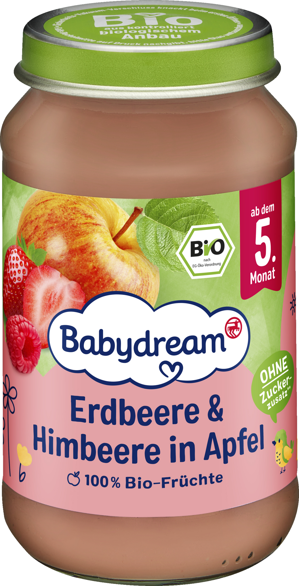Babydream Bio Erdbeere & Himbeere in Apfel