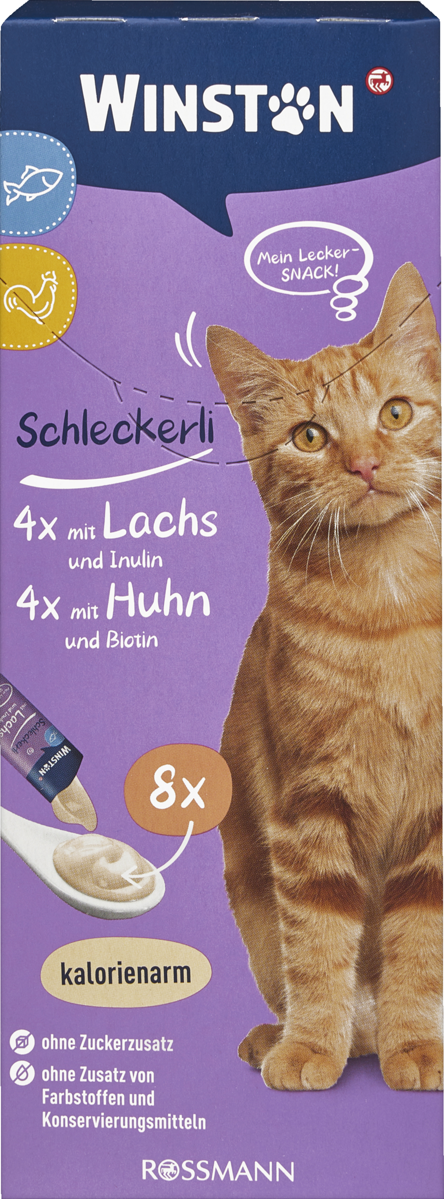 Winston Schleckerli 4x mit Lachs & Inulin, 4x mit Hähnchen & Biotin