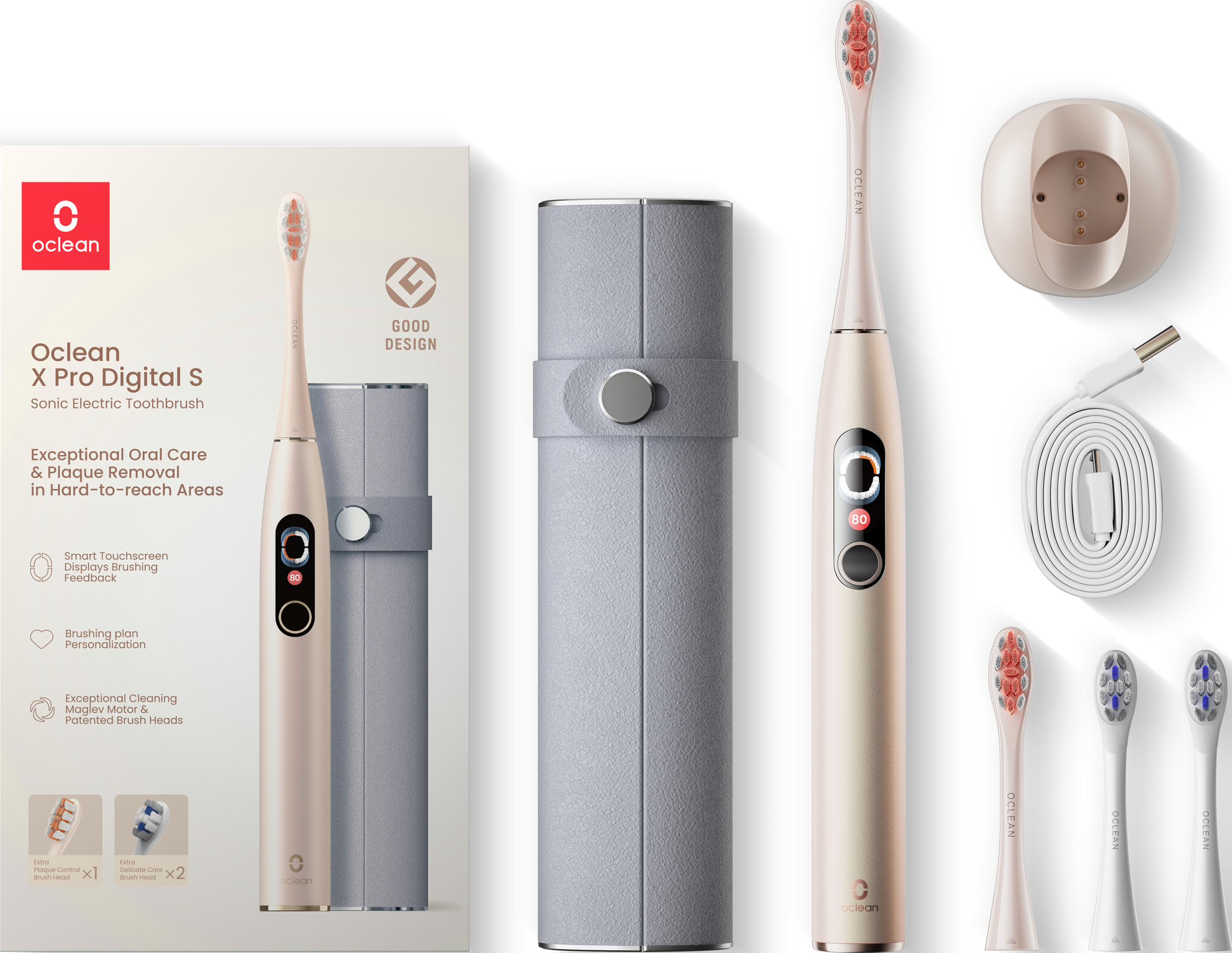 X Pro digital Set فرشاة أسنان، ذهبي