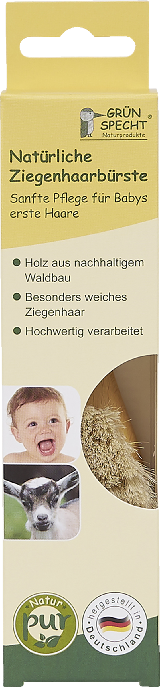 GRÜNSPECHT Natürliche Ziegenhaarbürste
