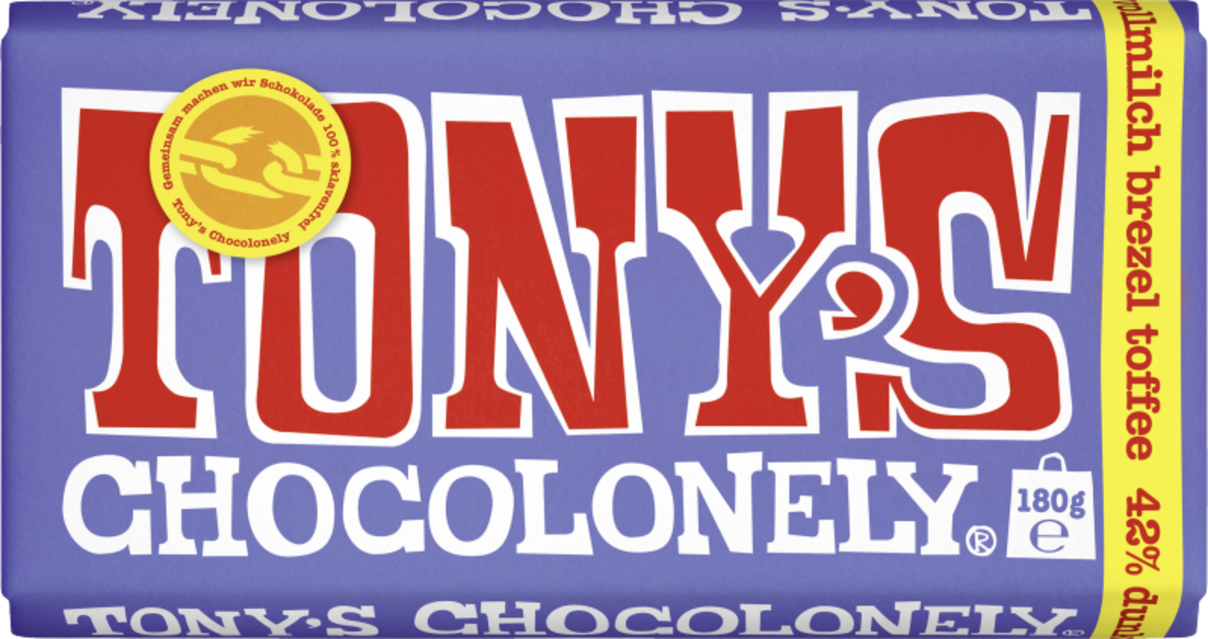 Tony’s Chocolonely Dunkle Vollmilchschokolade 42% Brezel Toffee