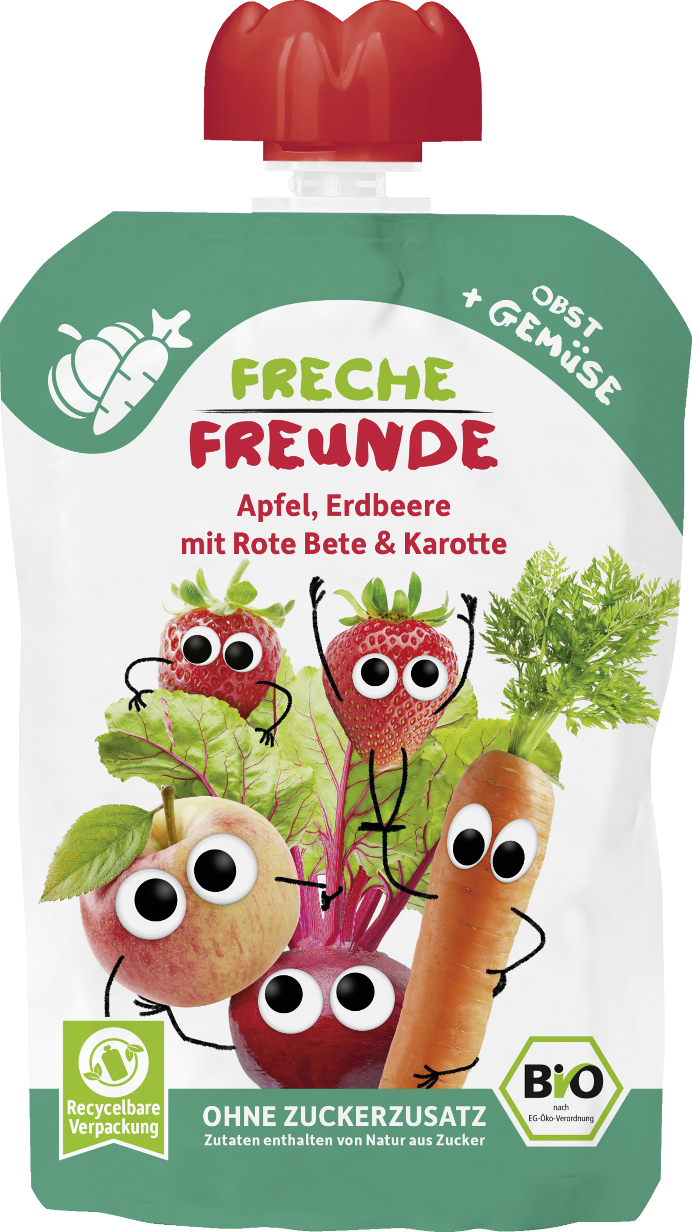 Freche Freunde Bio Quetschie Apfel, Erdbeere mit Rote Bete & Karotte